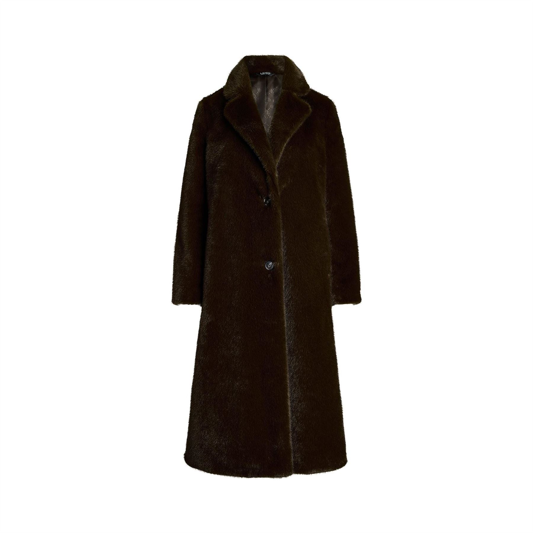 Lauren by Ralph Lauren Polo Ralph Lauren Long Sleeve Button Faux Fur Coat