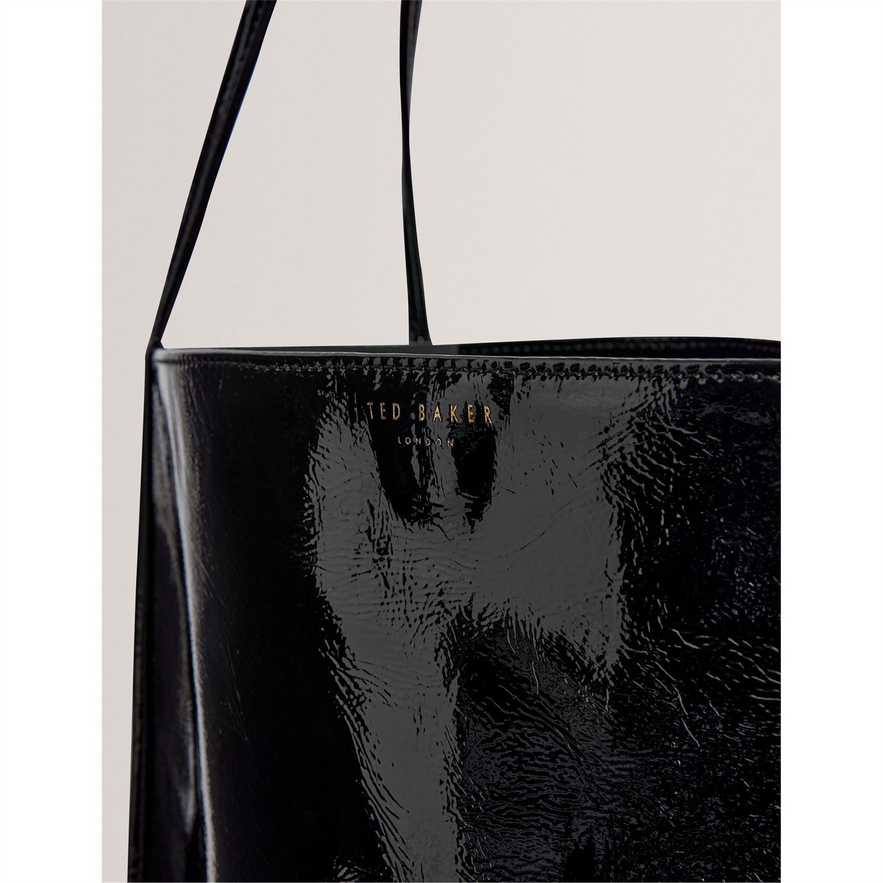 Ted Baker Solid Patterned Rectangle Shape Tote with Logo