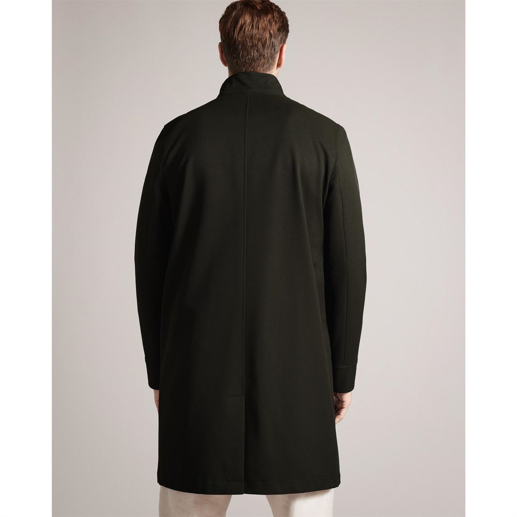 Ted Baker Solid Patterned Nylon Funnel Over Coat with Side Pocket