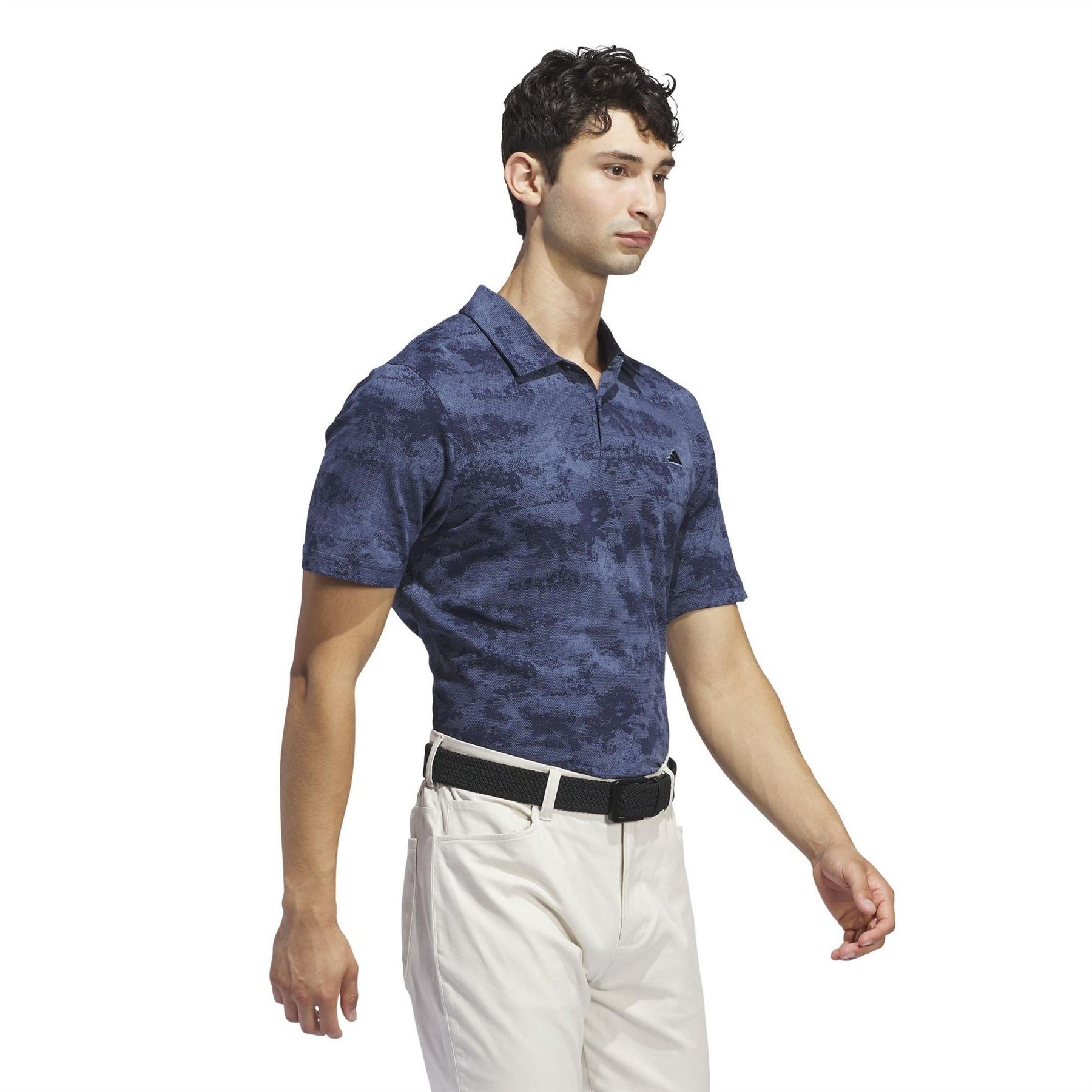 adidas Mens Go To Printed Mesh Golf Polo Shirt