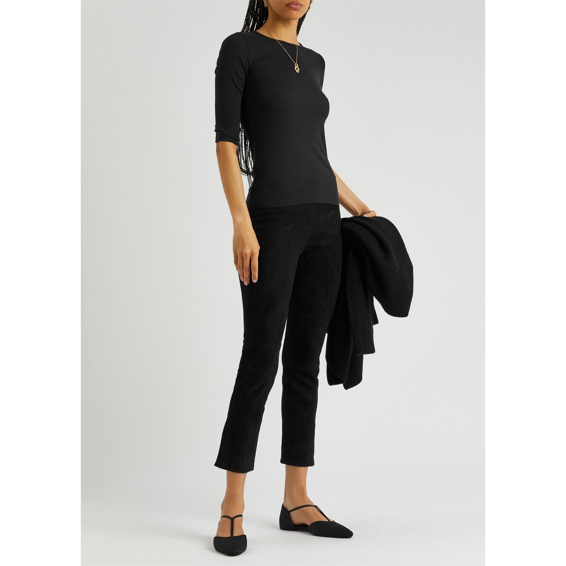 Vince Stretch Suede Split Hem Trou
