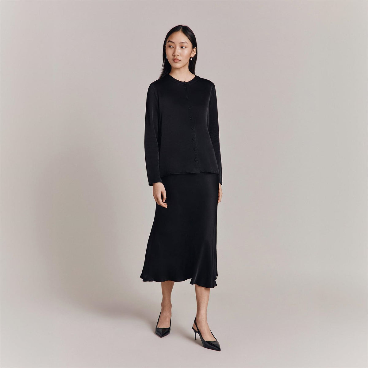 Ghost Luna A Line Bias Cut Slip Skirt