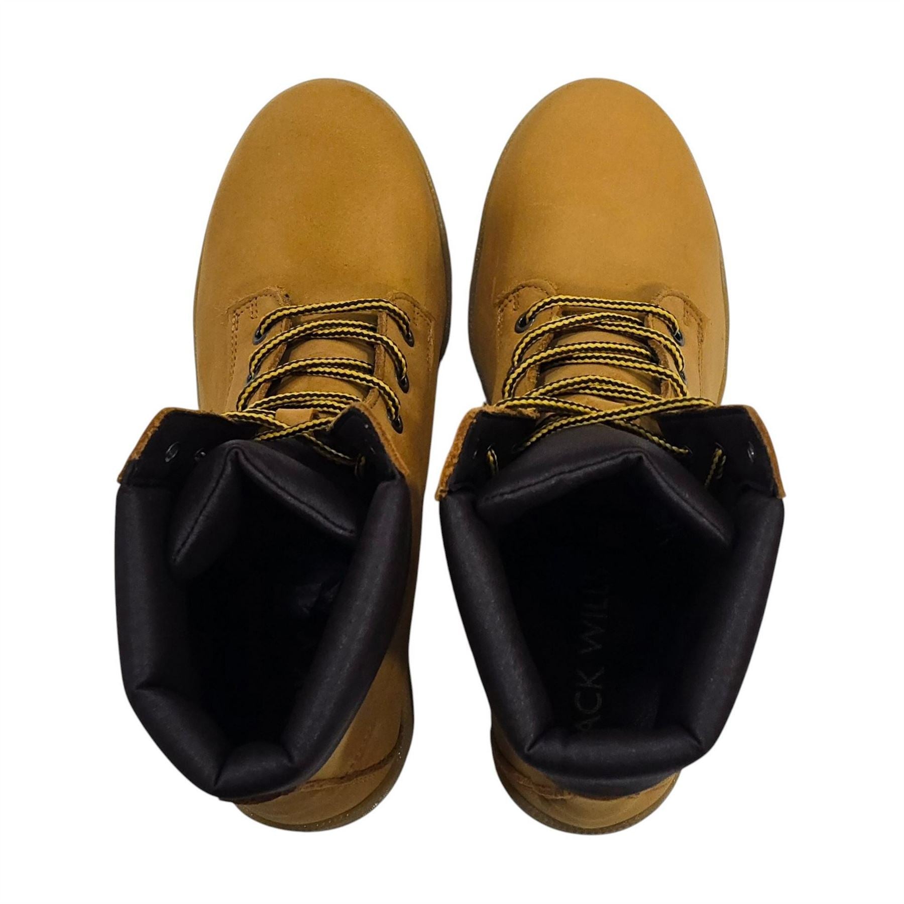 Jack Wills Premium Leather Block Heel Lace Up Ankle Boots