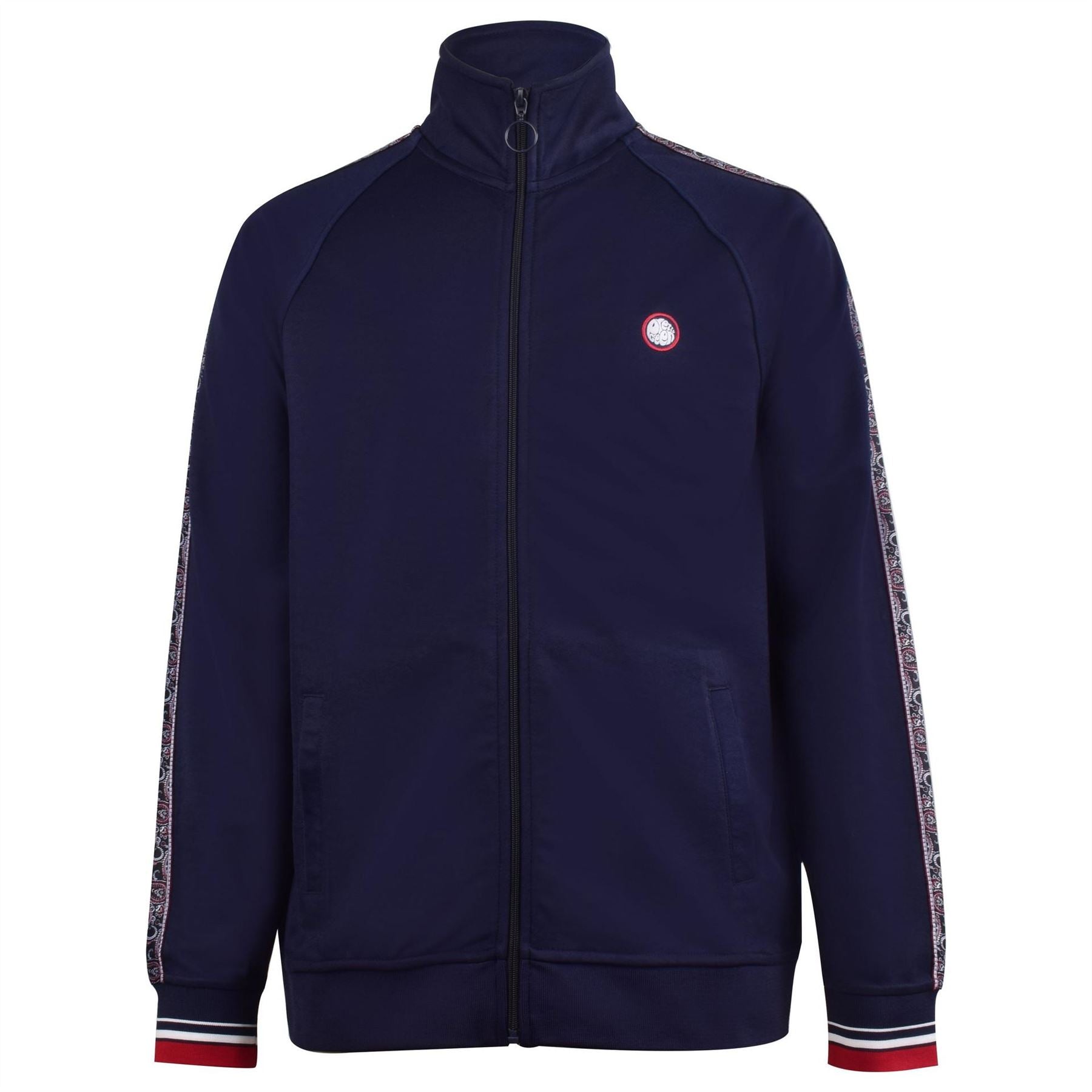 Pretty Green Eclip Tape Raglan Sleeve Zip Neck Athletic Top