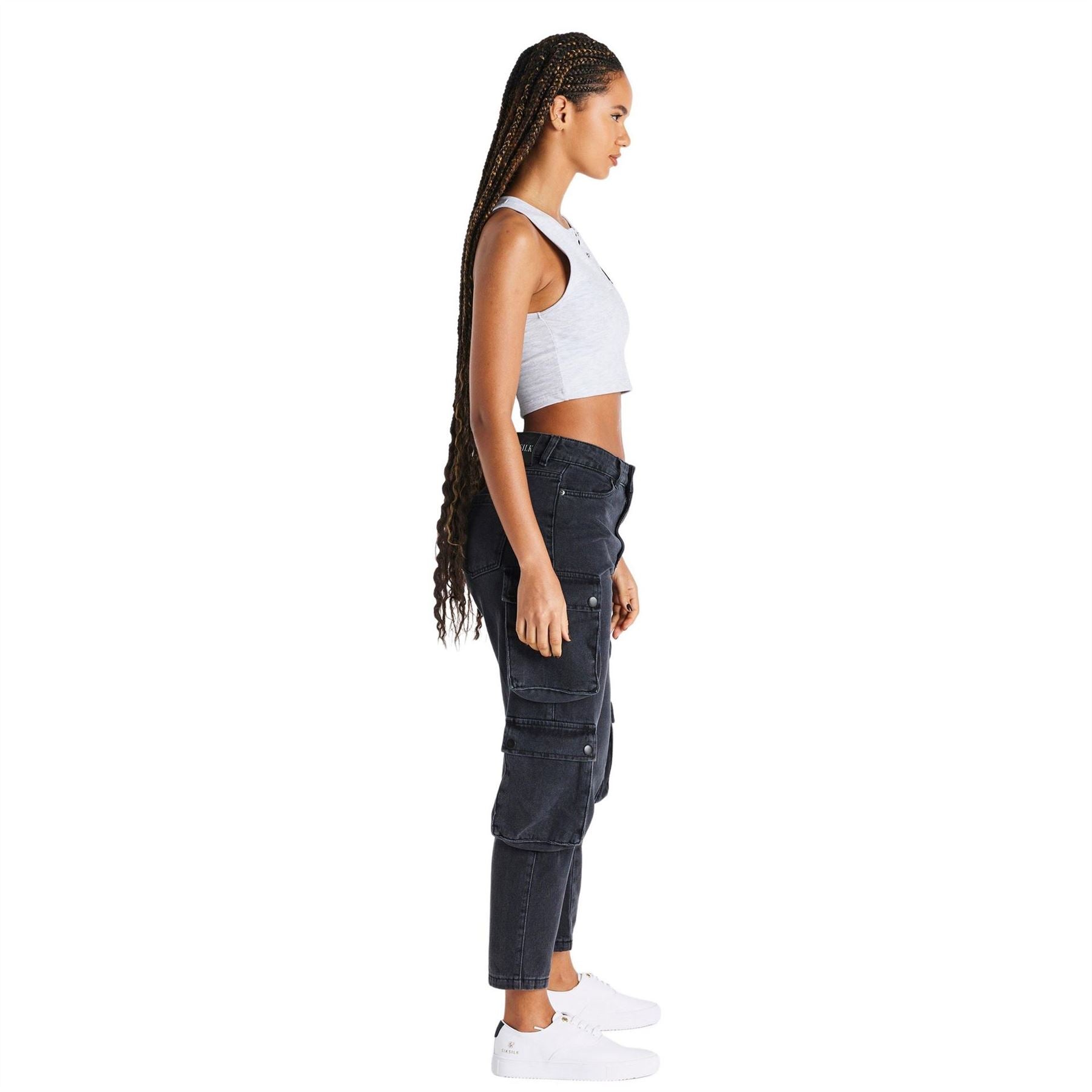 SikSilk Cropped Slim Fit Popper Vest