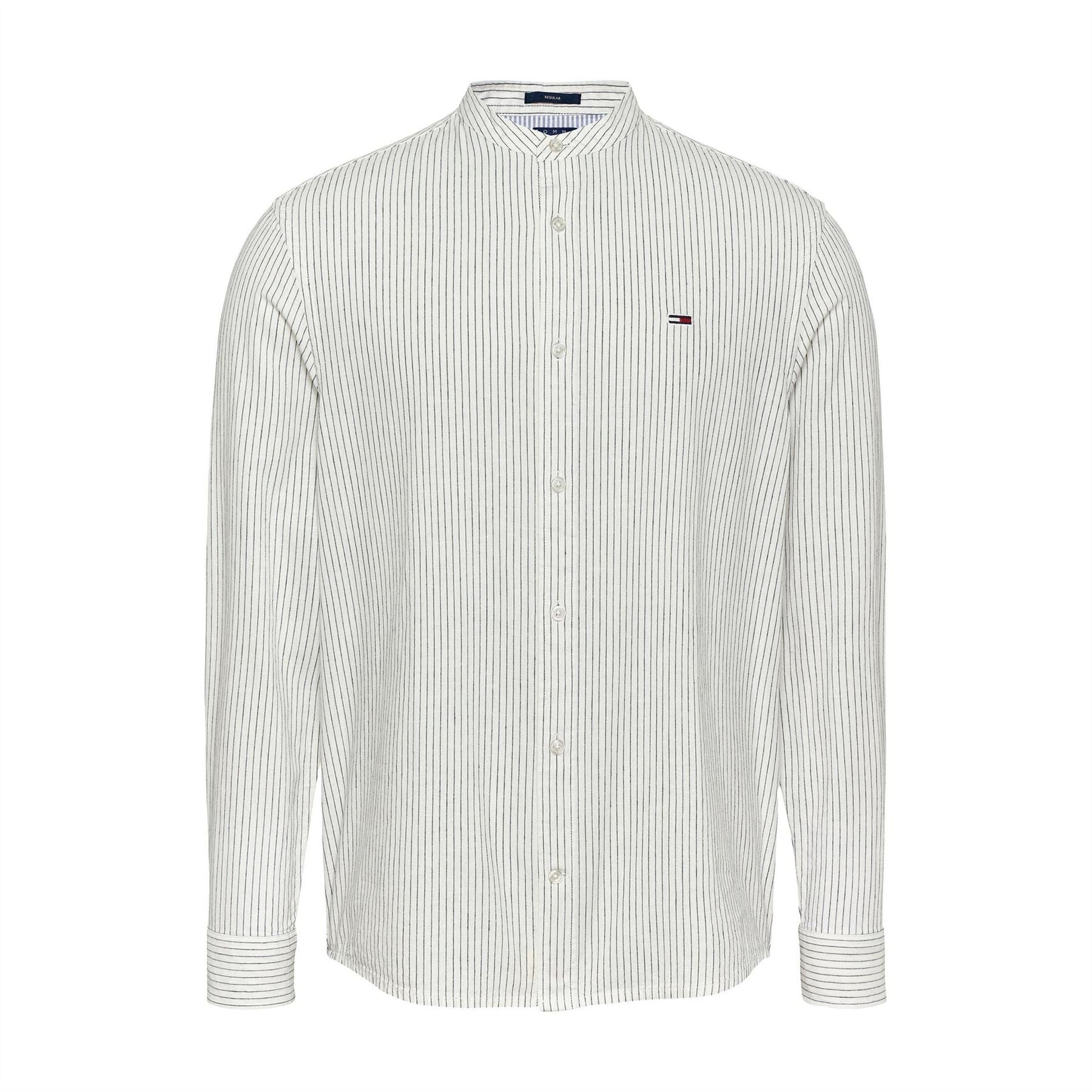 Tommy Jeans Tj Linen Long Sleeve Patterned Shirt