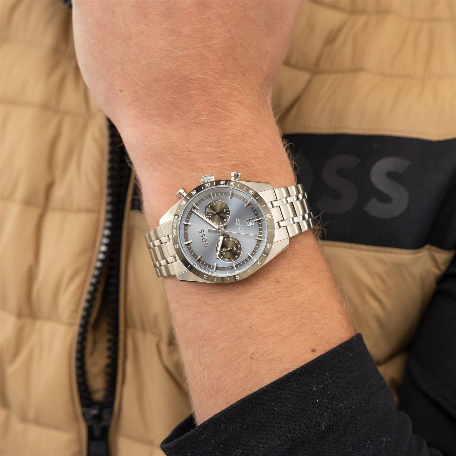 Boss Tourmaster Racing Steel Bracelet Analogue Watch