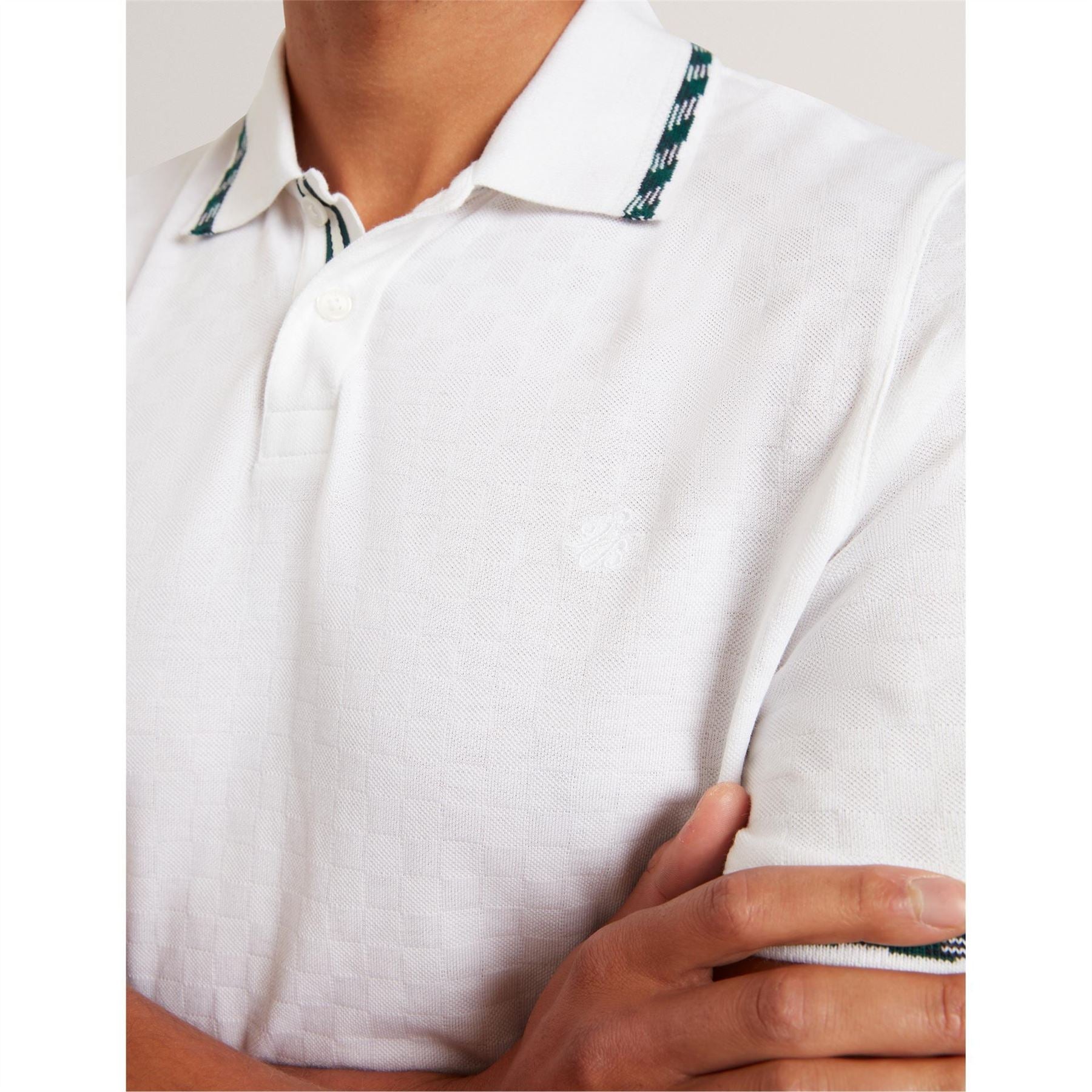 Ted Baker Jacquard Collared Neck Short Sleeve Polo Shirt