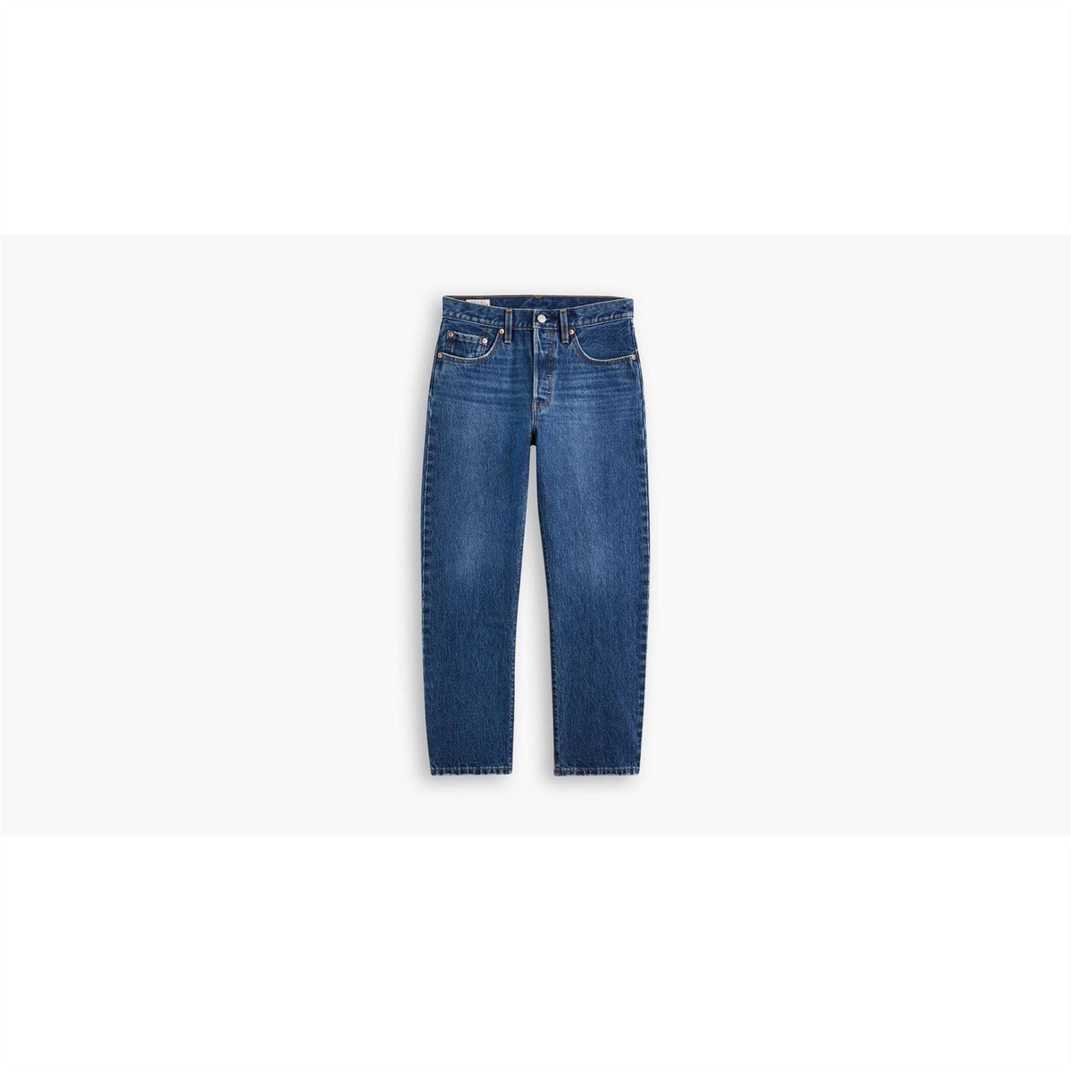 Levis 501 Cropped Mid Rise Cotton Straight Leg Jeans