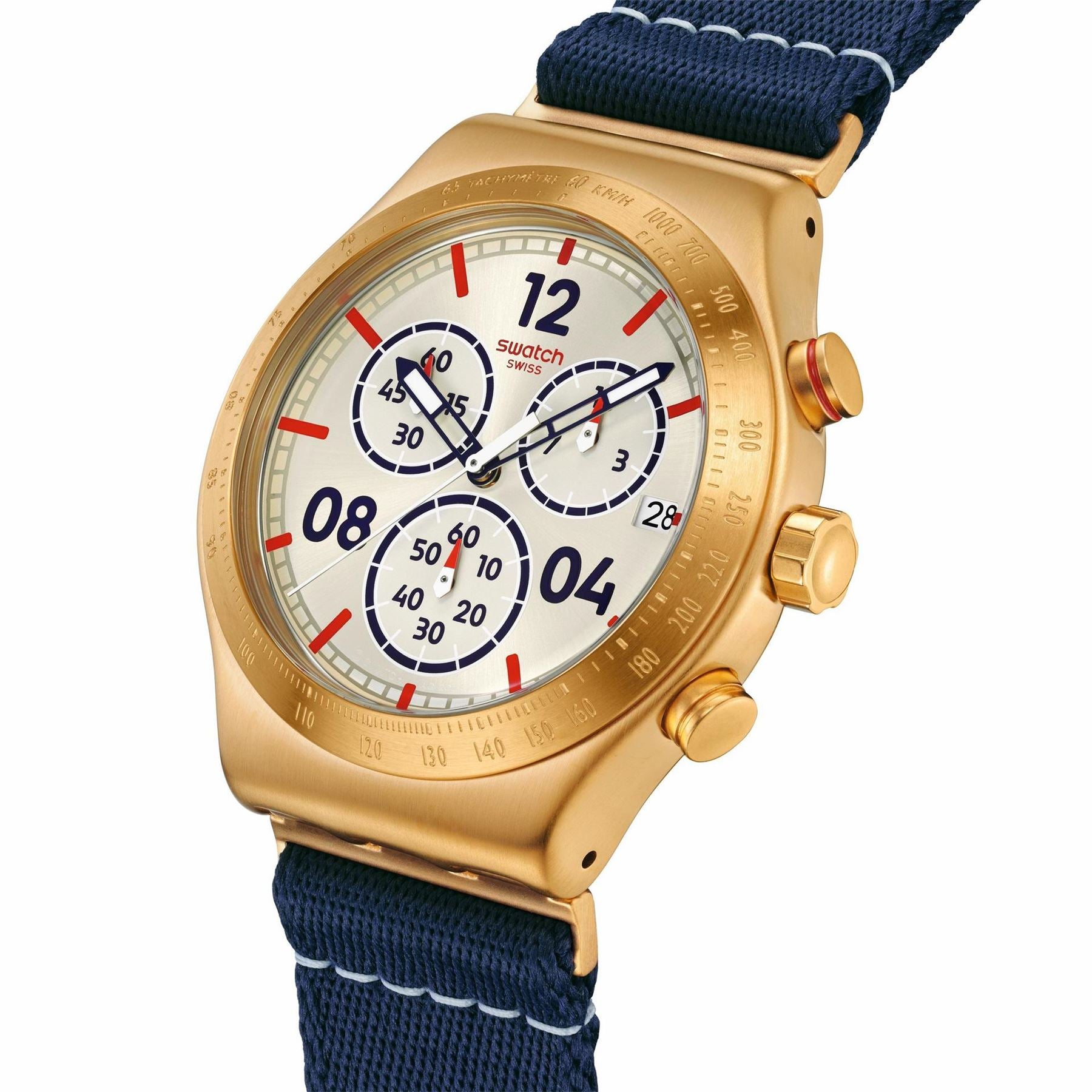 Swatch Irony Chronograph Fashion Analogue Nato Strap Watch