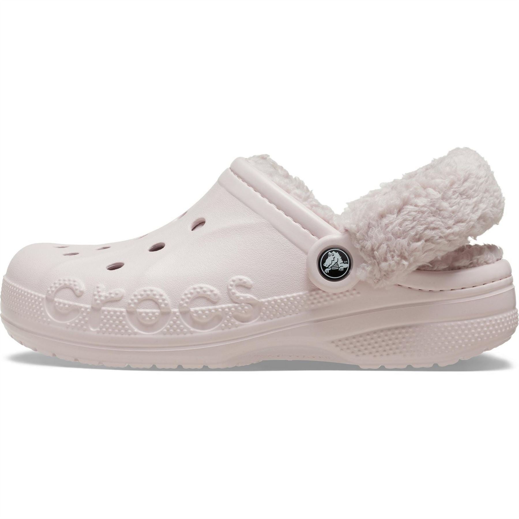 Crocs Baya Lined Fuzz Strap Closed Toe Clogs