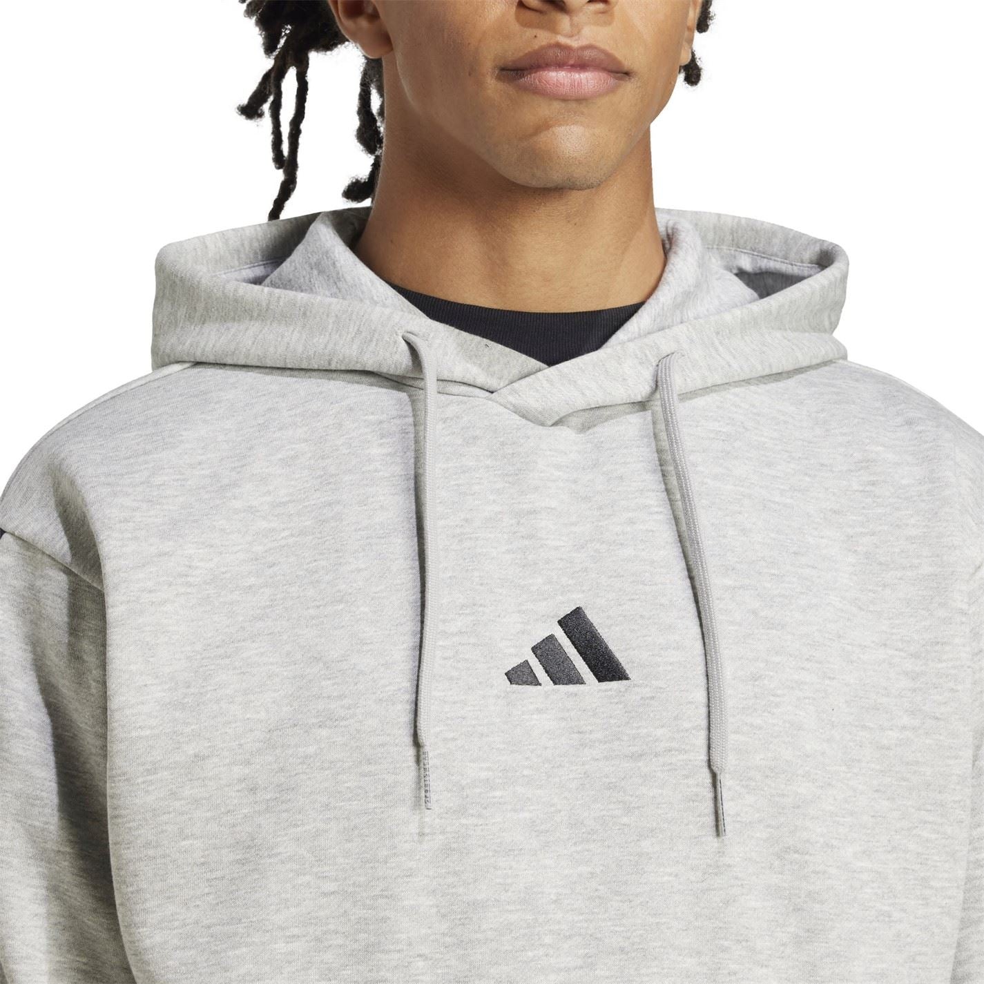 adidas Mens Fleece 3 Stripes Hoodie