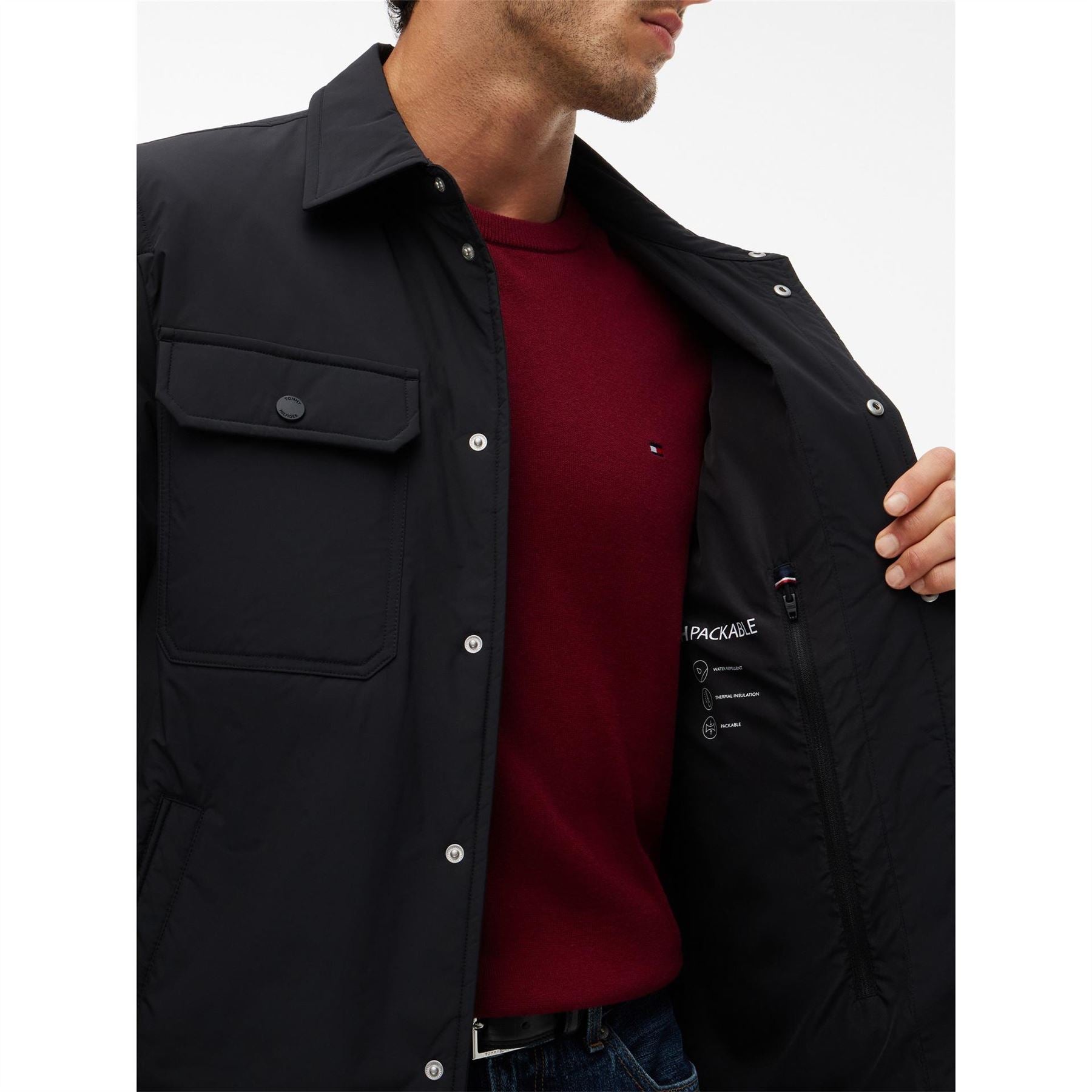 Tommy Hilfiger Packable Lightweight Long Sleeve Overshirt