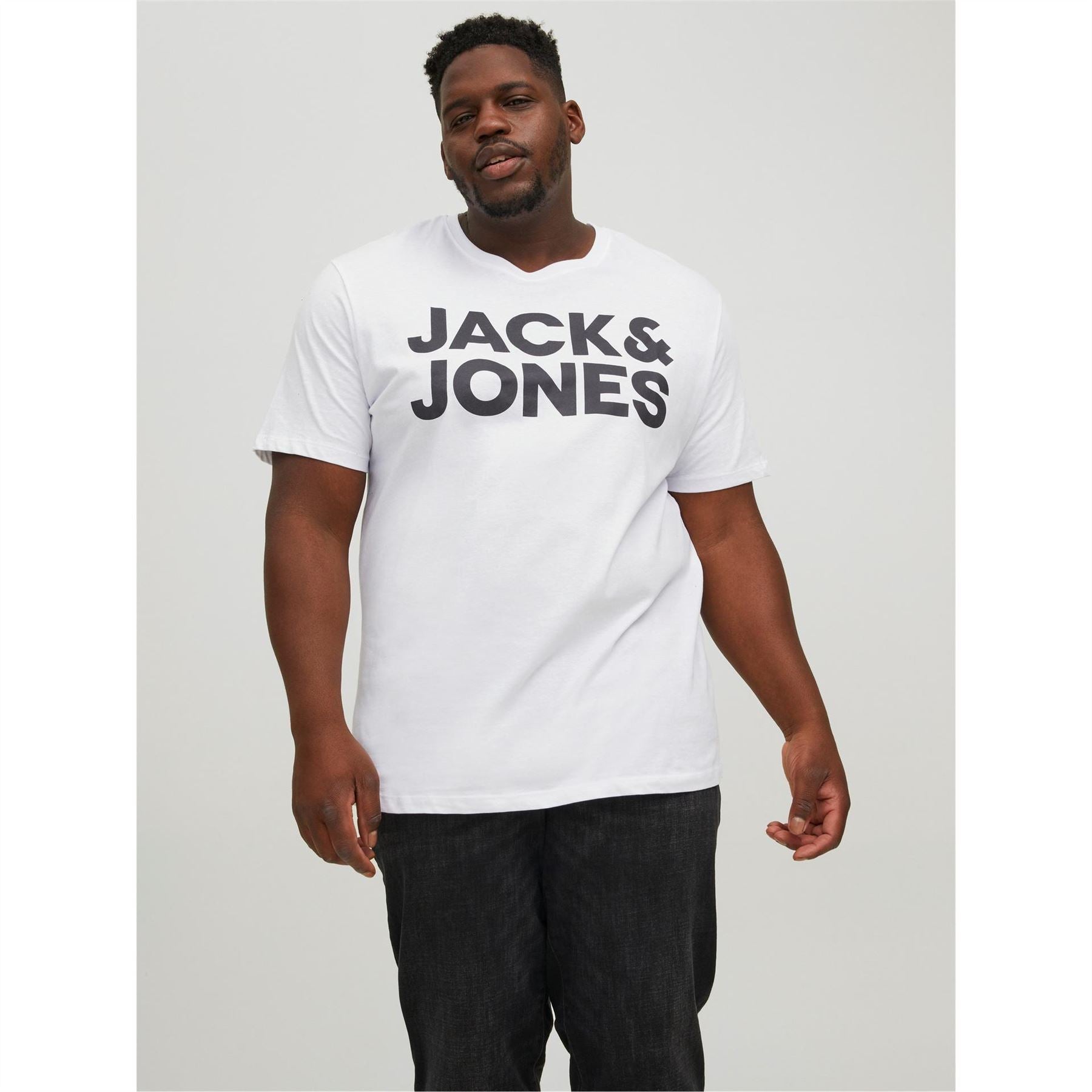Jack and Jones Mens Short Sleeve Logo T-Shirt Plus Size