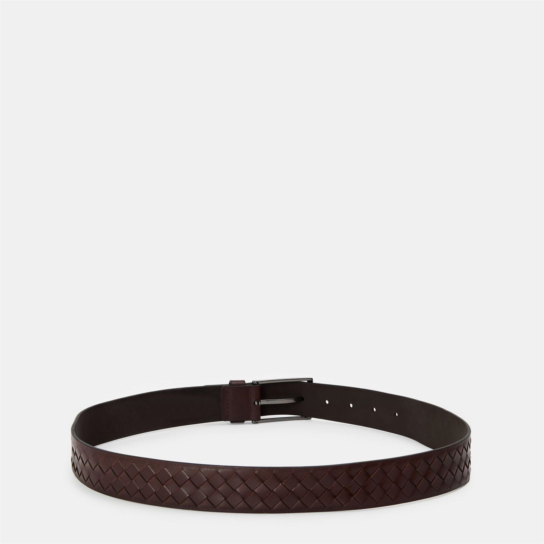 Boss Braided Leather Belt with Metal Buckle