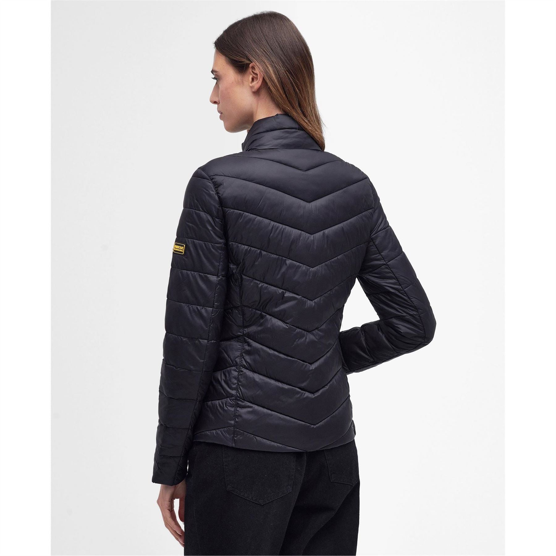 Barbour International Auburn Quilted Long Sleeve Funnel Neck Slim Fit Short Puffer Jacket