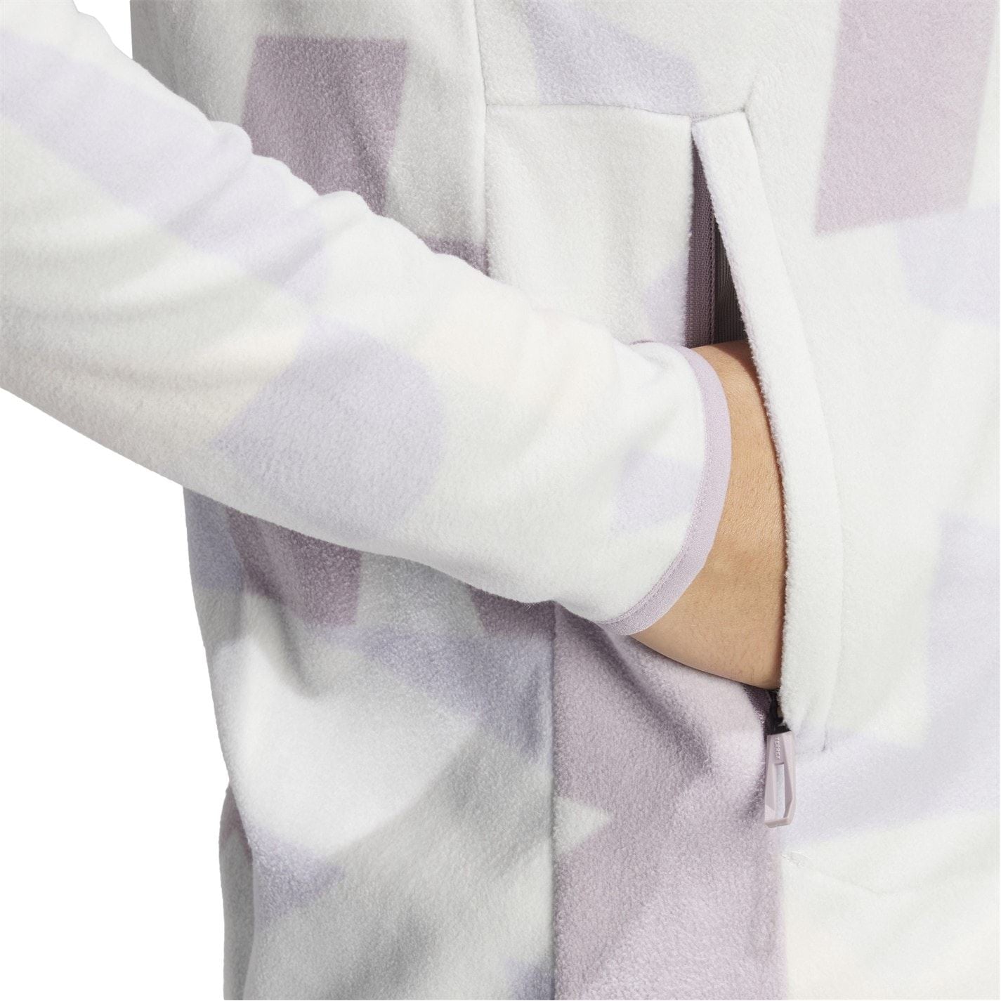 adidas Geometric Patterned Full Zipper Fleece Jacket