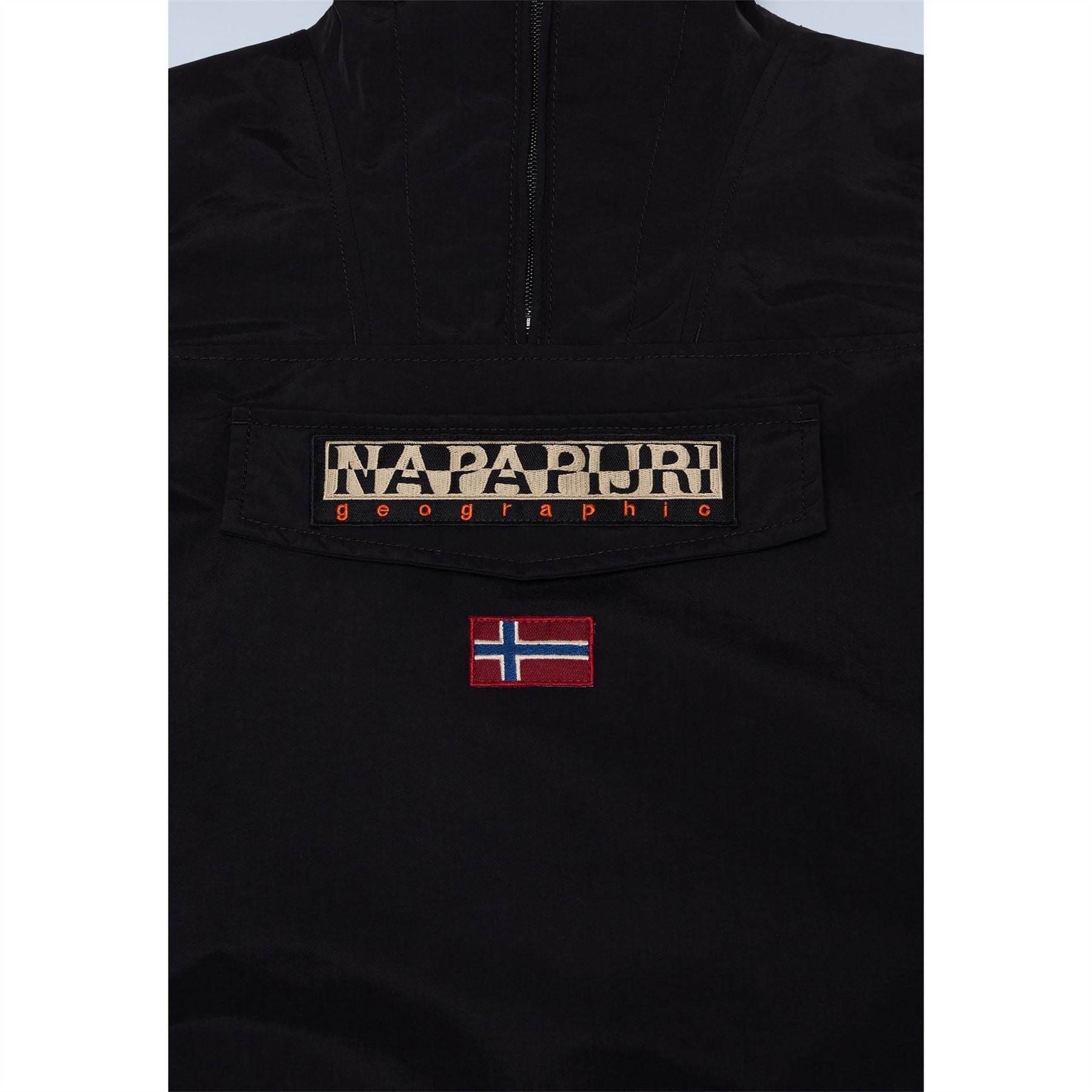 Napapijri Rainforest Solid Patterned Hooded Chest Pocket Rain Jacket