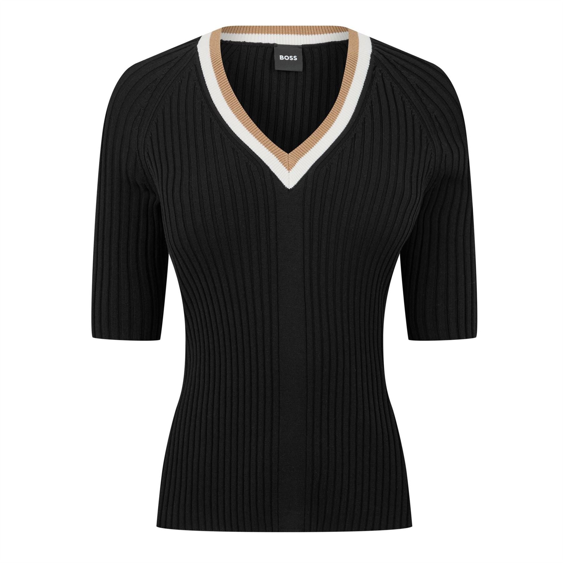 Boss Ficini Knitted Top, Timeless Ribbed Design