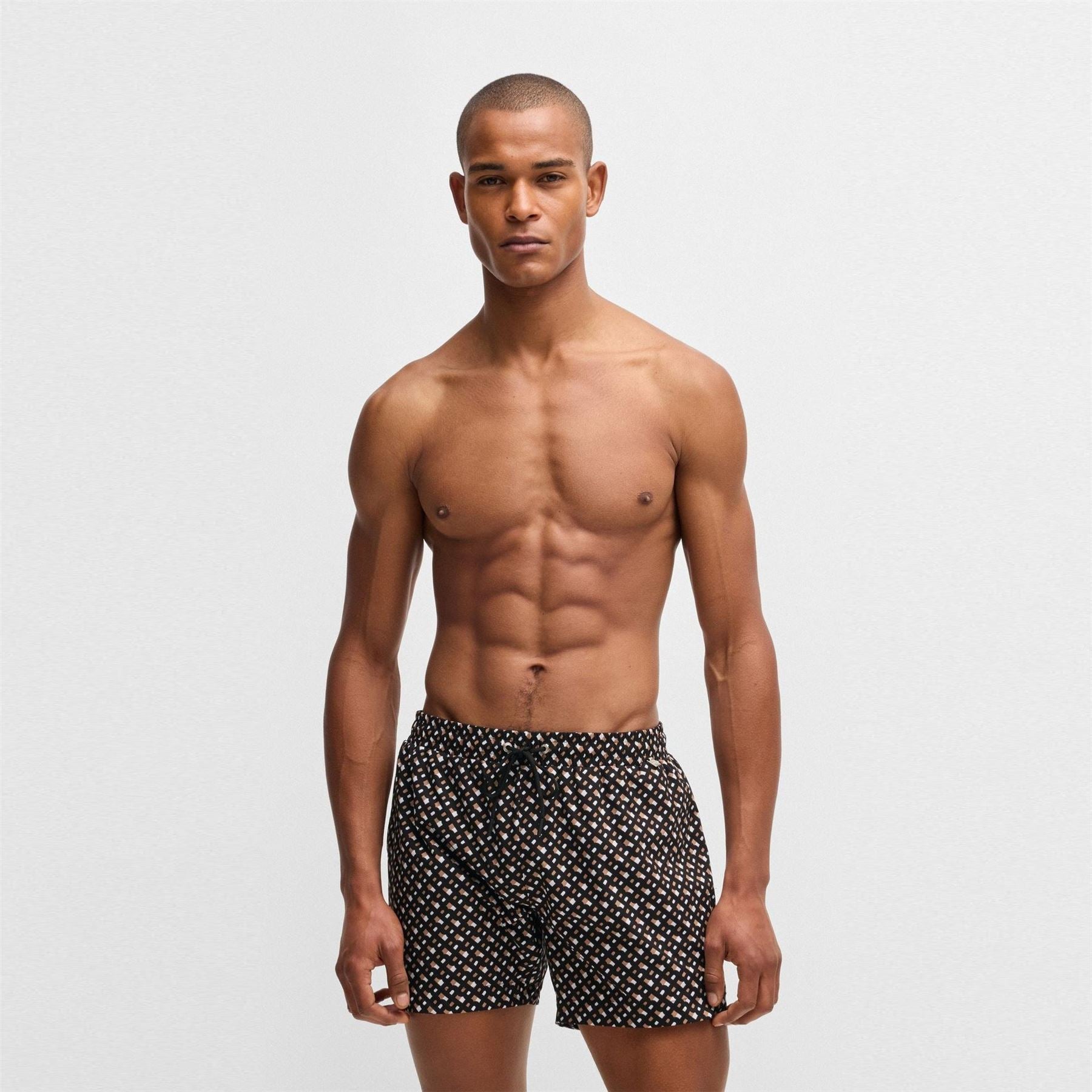Boss Geometric Patterned Swim Short