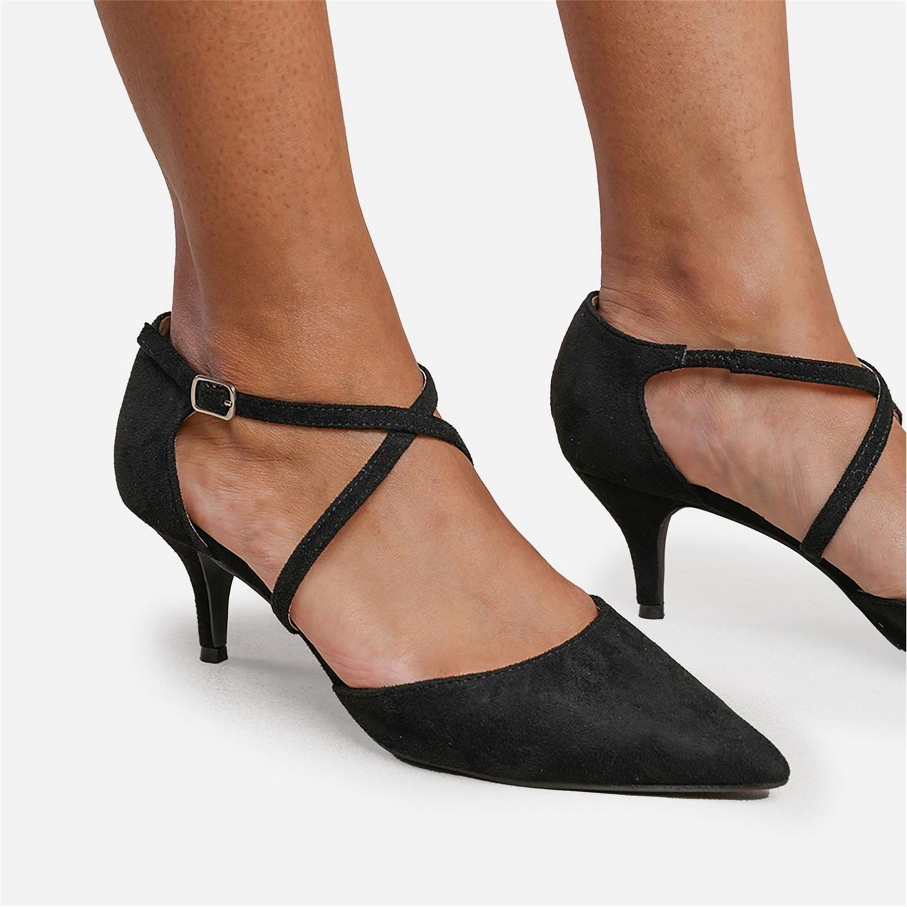 Wheres That From Faux Suede Kennedi Low Kitten Heels Ladies