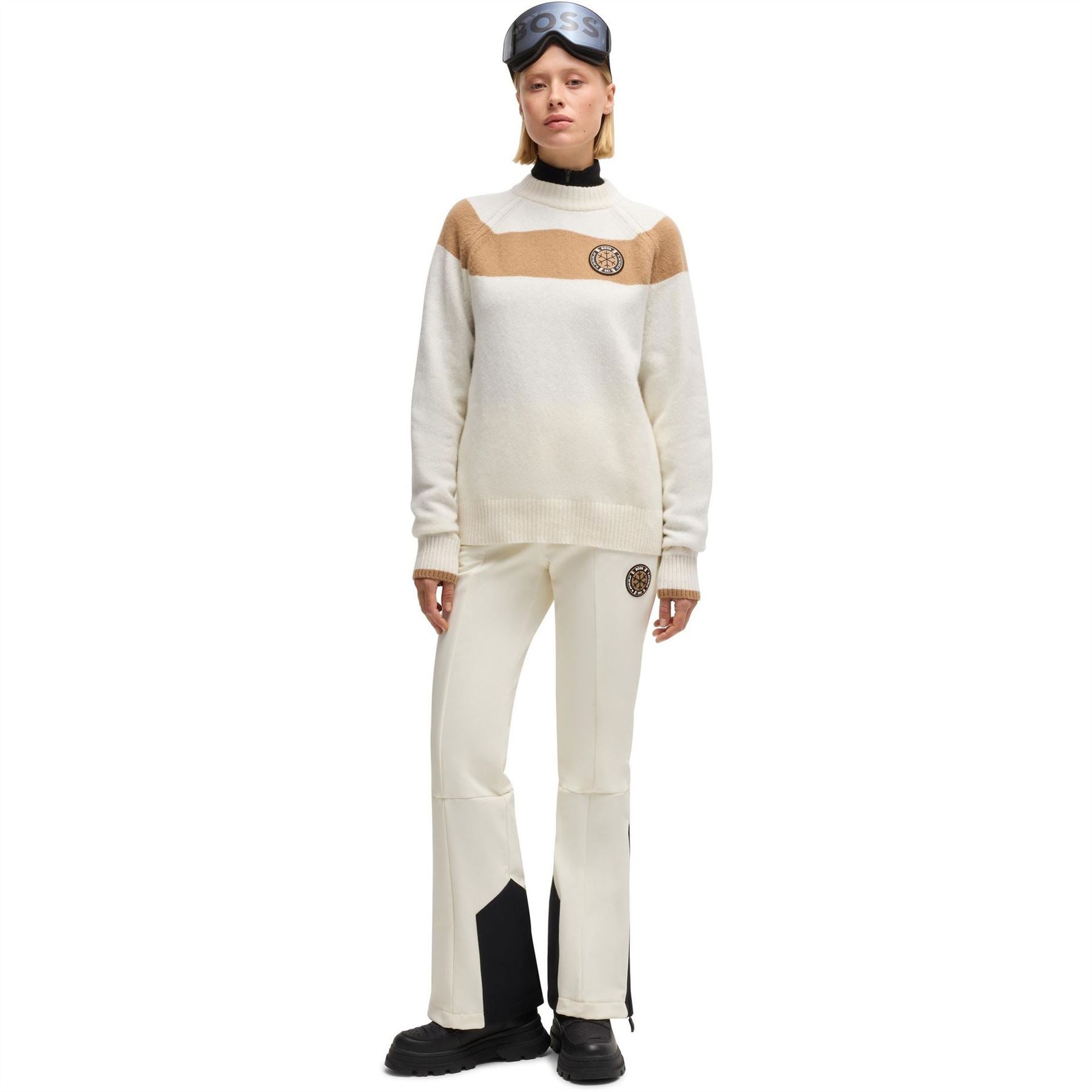 Boss Rib Crew Neck Raglan Long Sleeve Sweater