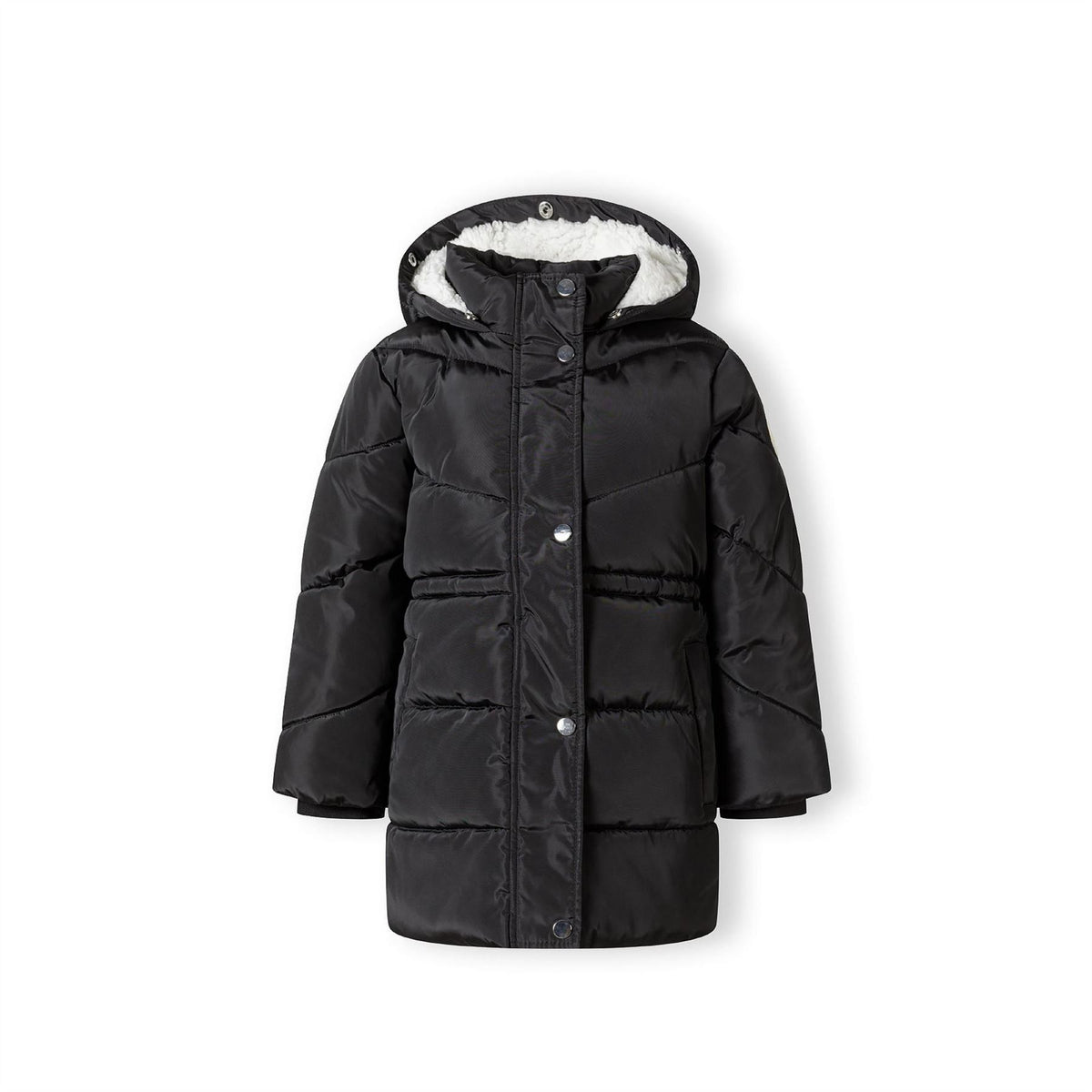 Minoti Winter Coat With Faux Fur Trim Black
