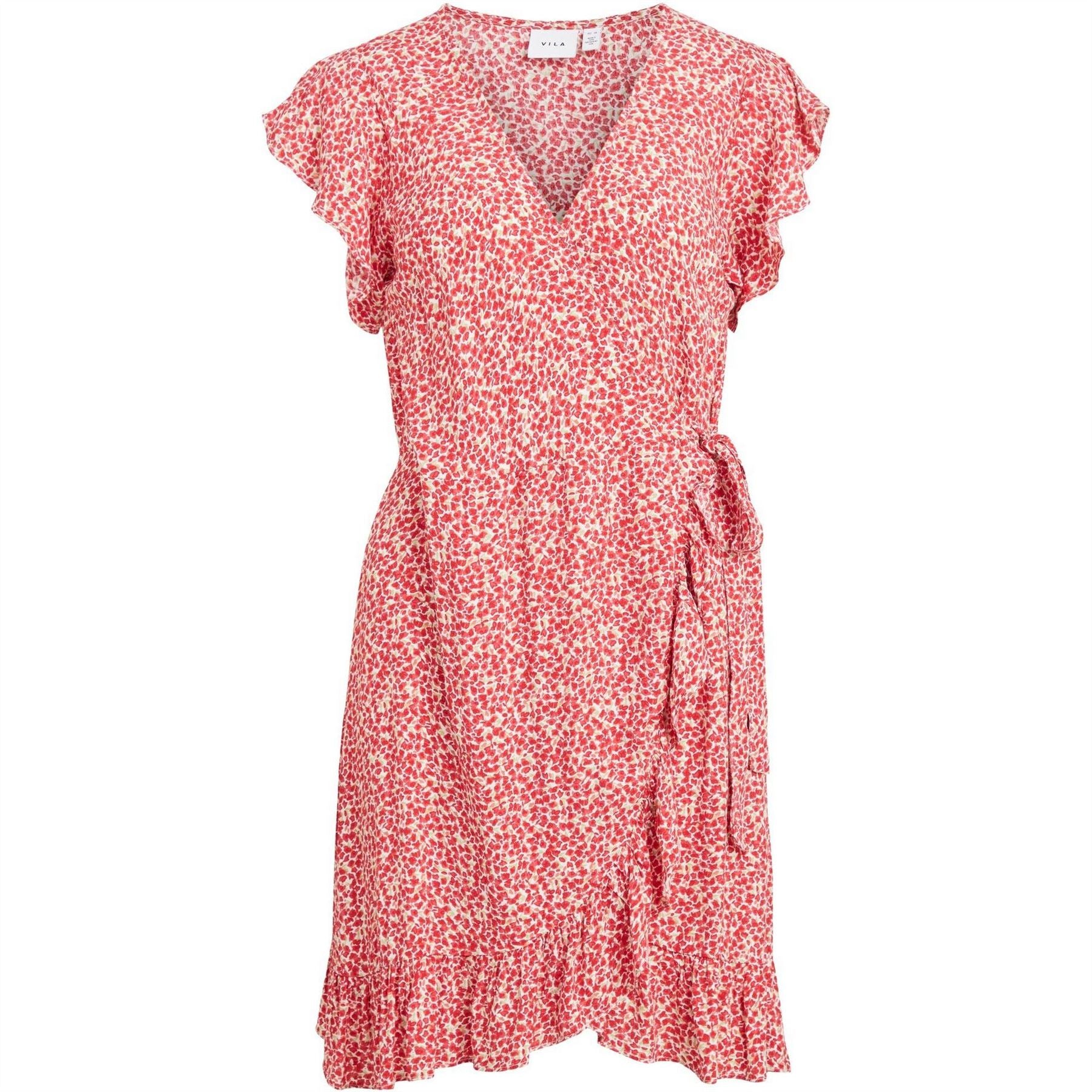 Vila Fini V-Neck Knee Length Wrap Dress