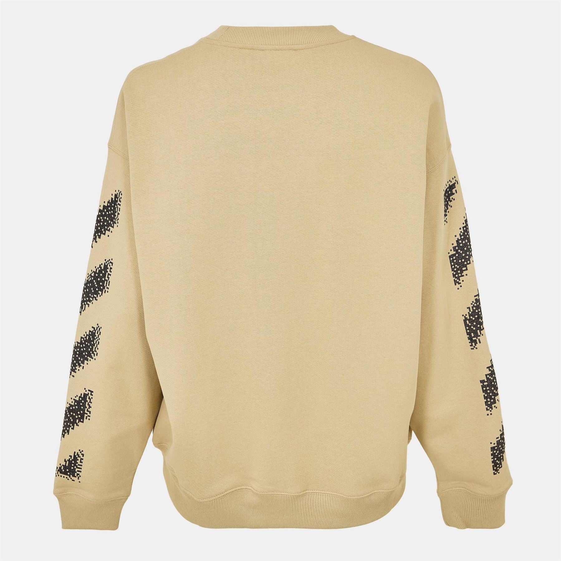 Off White Crew Neck Drop Shoulder Long Sleeve Sweatshirt