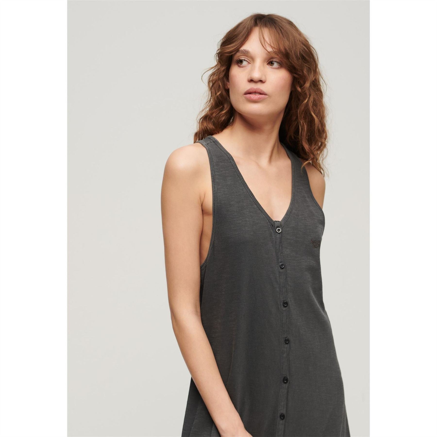 Superdry V Neck Relaxed Fit Sleeveless Top