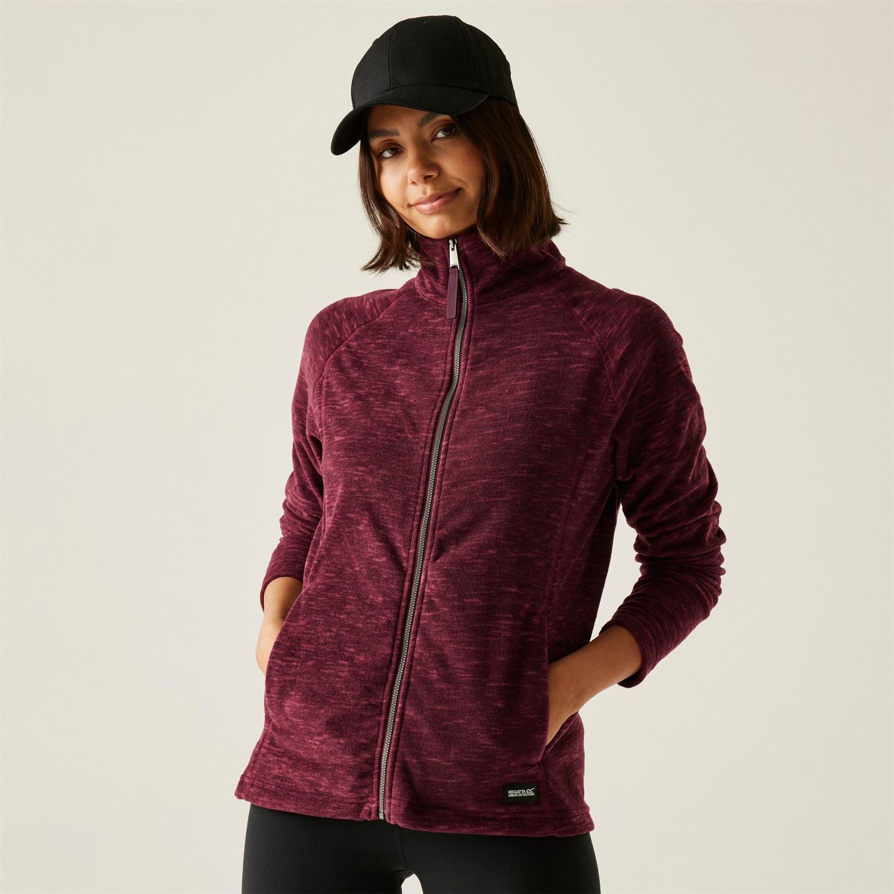 Regatta Mayse Long Sleeve Marl Funnel Neck Full Zip Fleece