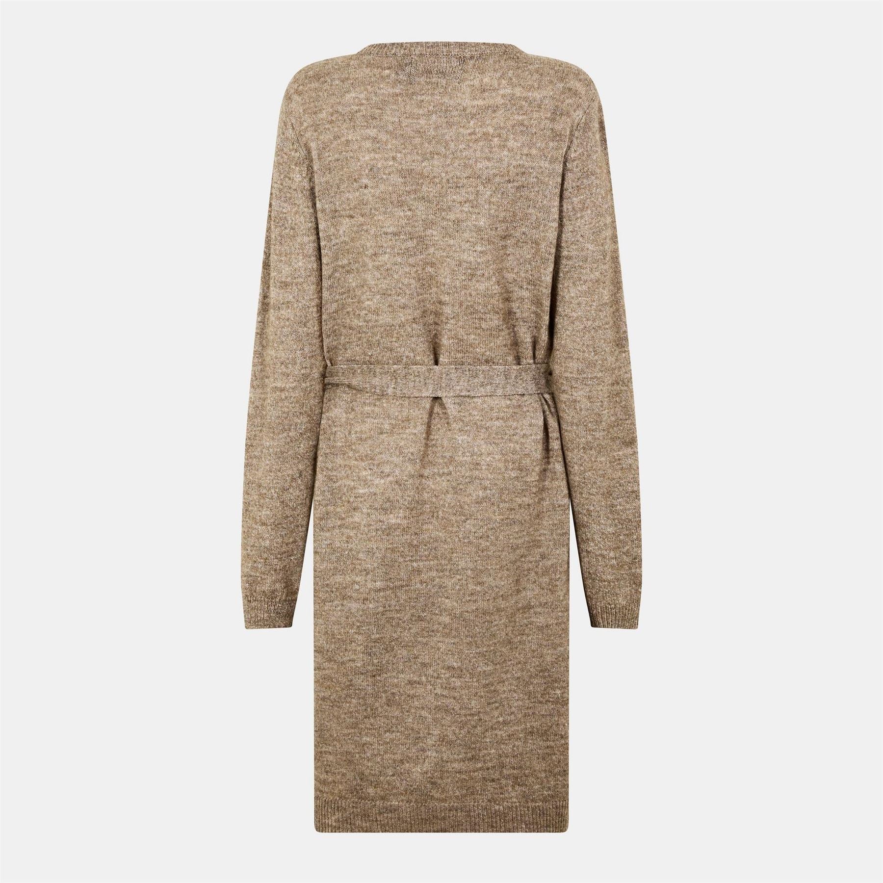 Pieces Knit Turtleneck Long Sleeve Midi Sweater Dress