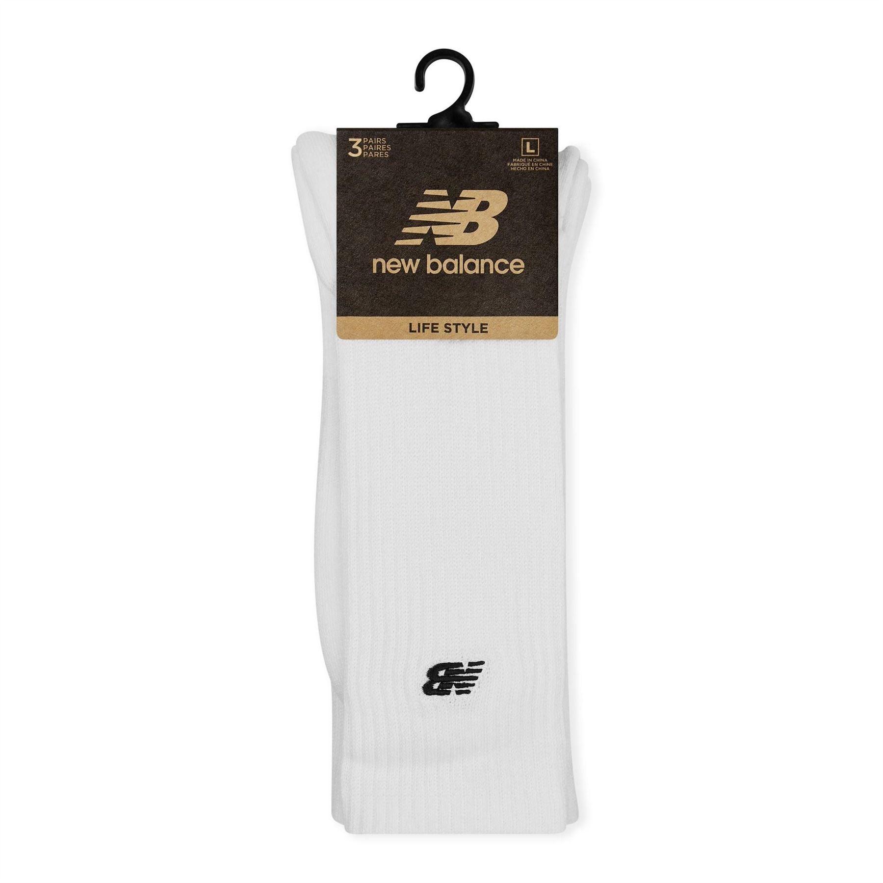 New Balance 3 Pack Embroidered Logo Print Crew Socks