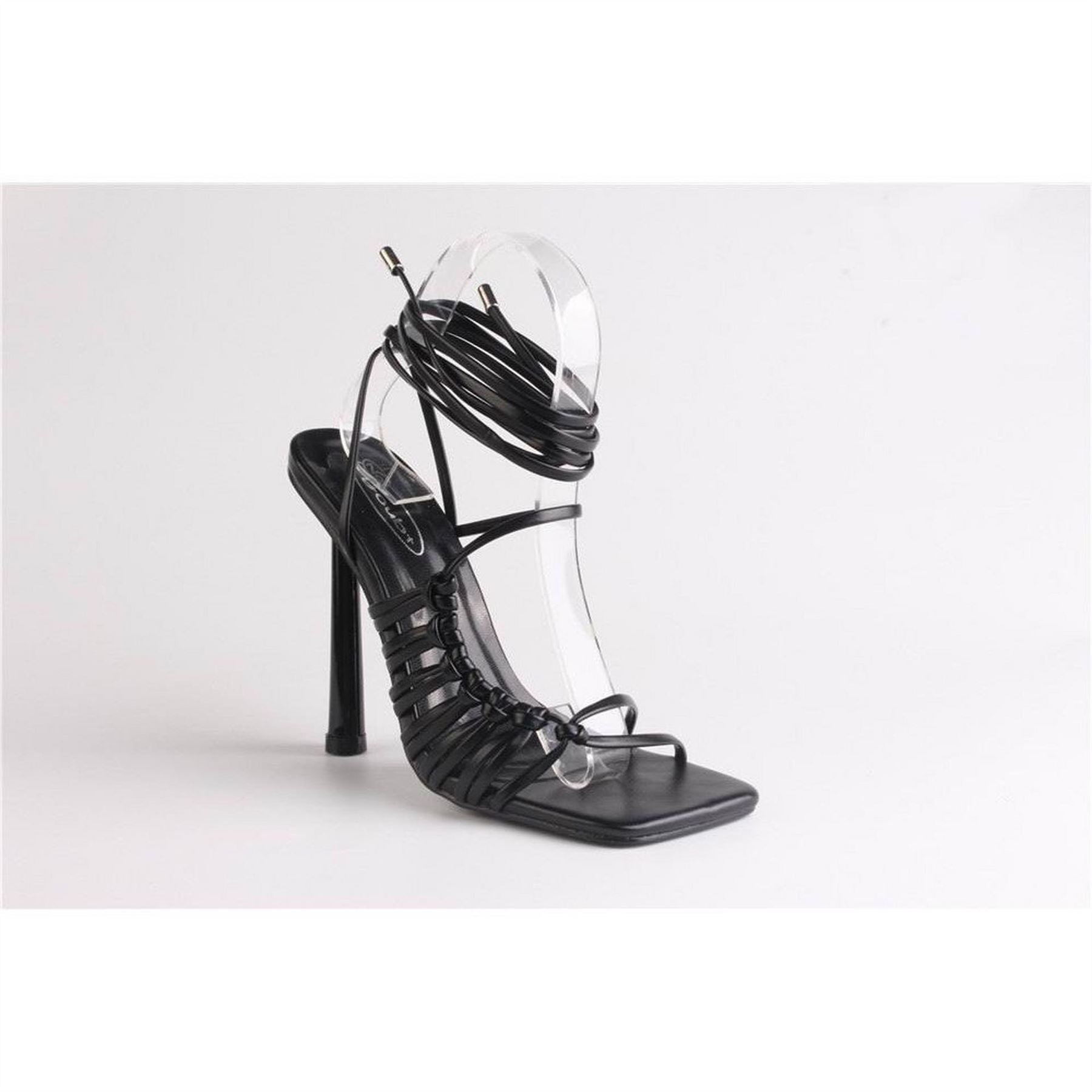 Chic Striped Gladiator Stiletto Heel Sandals