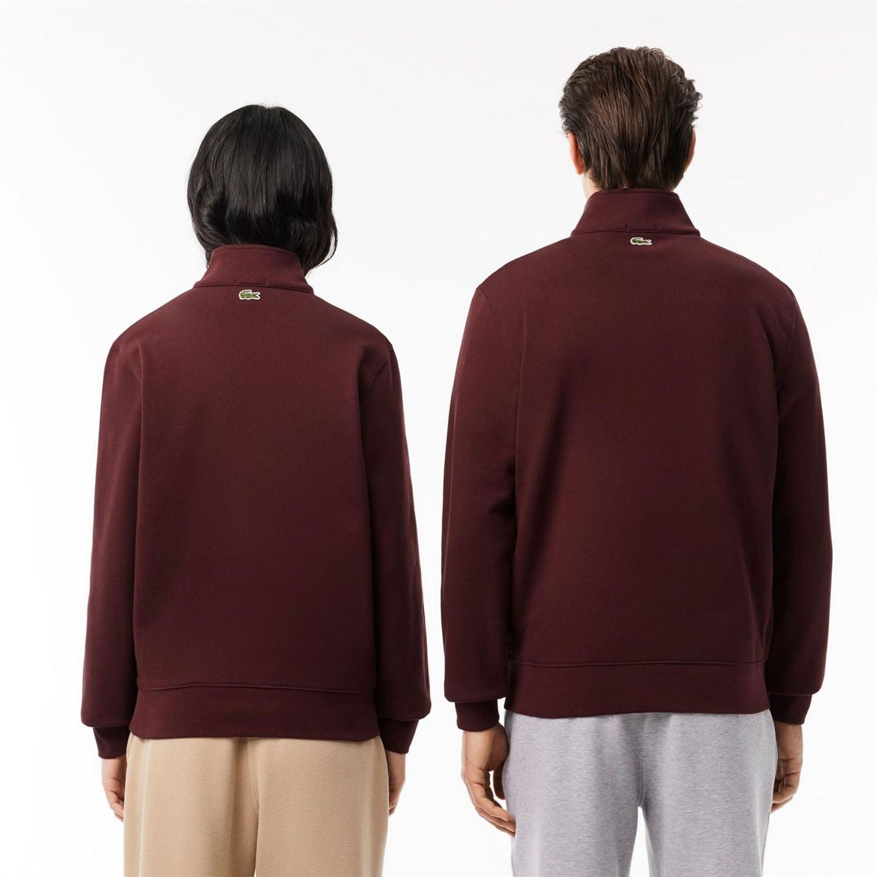 Lacoste Neck Zip Up Print Sweatshirt