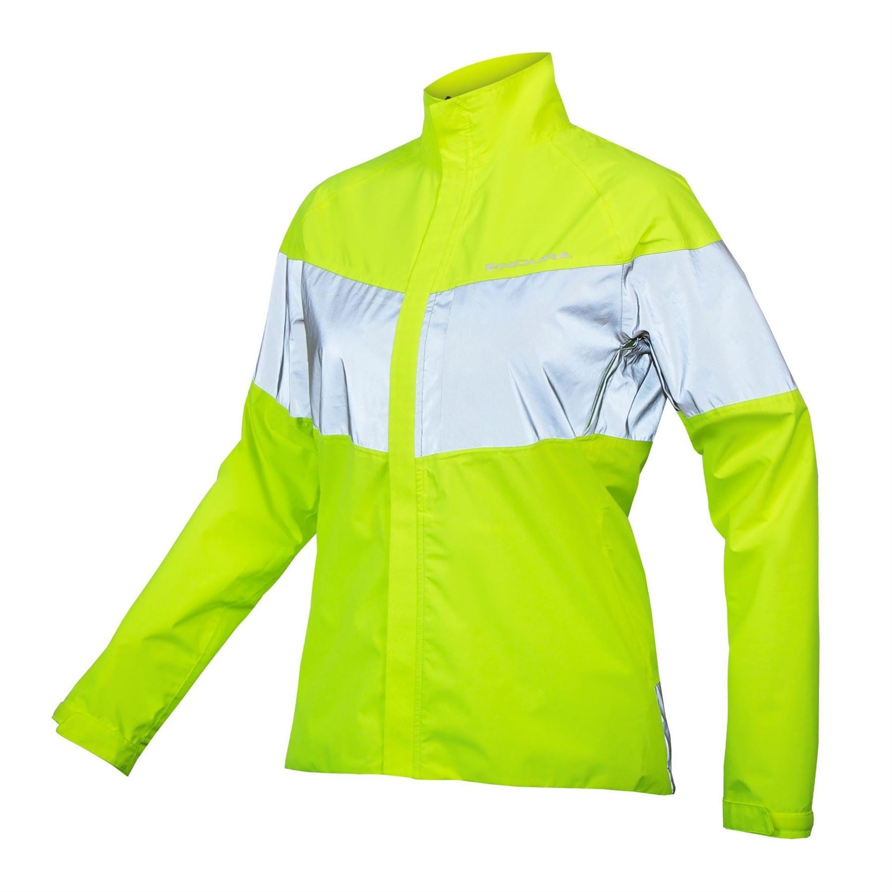 Endura Color Block Patterned Funnel Neck Rain Jacket