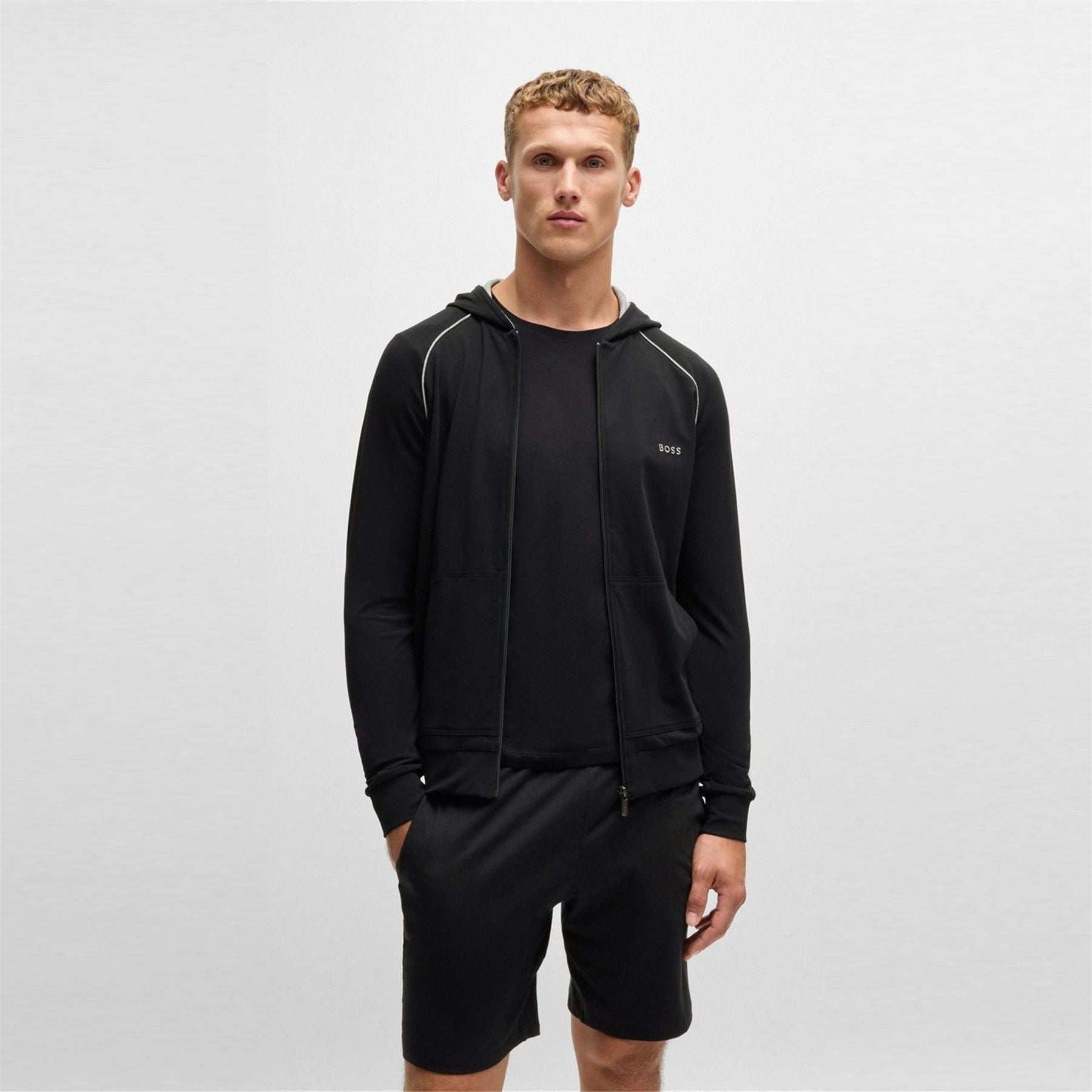 Boss BOSS Mix  And  Match Zipped Hoodie   Full Zip Closure