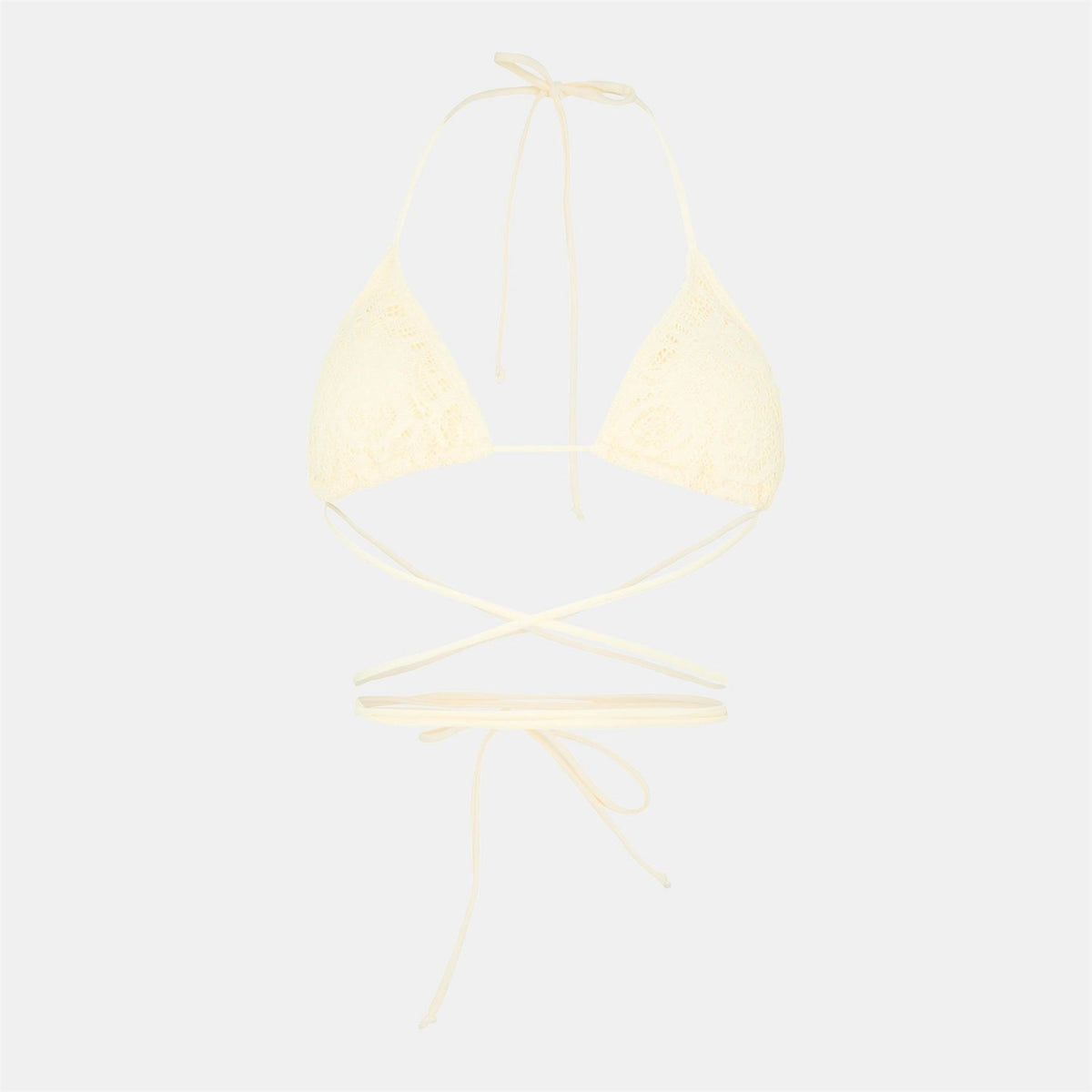Brave Soul Neck Bikini Top With Crochet