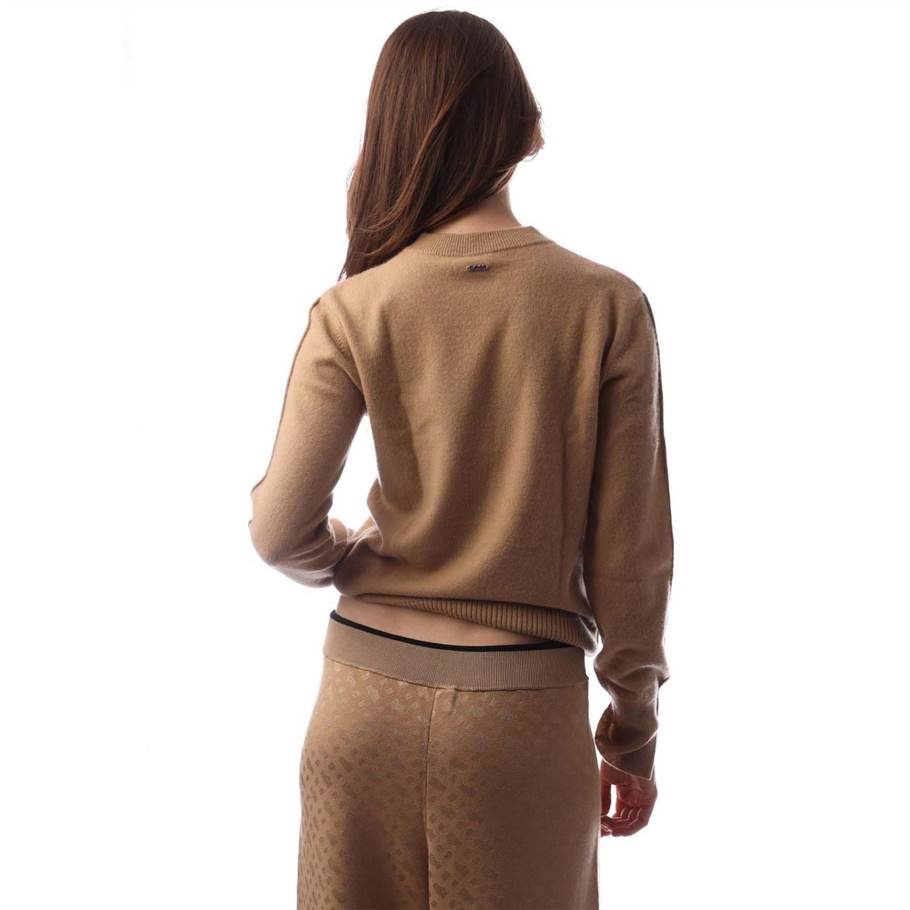 Boss Crew Neck Ribbed Collar Long Sleeve Sweater
