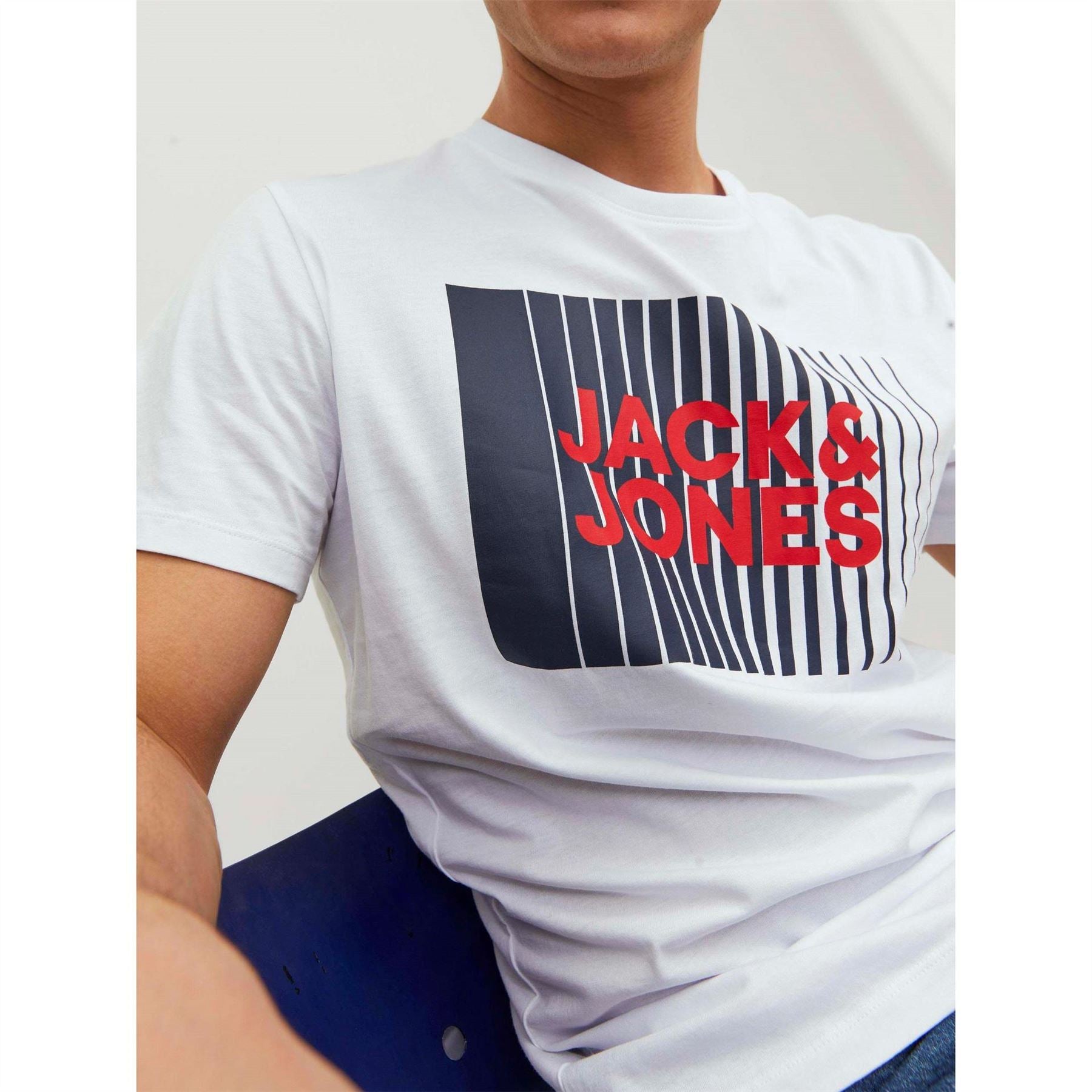 Jack and Jones Mens Logo Play Short Sleeve T-Shirt