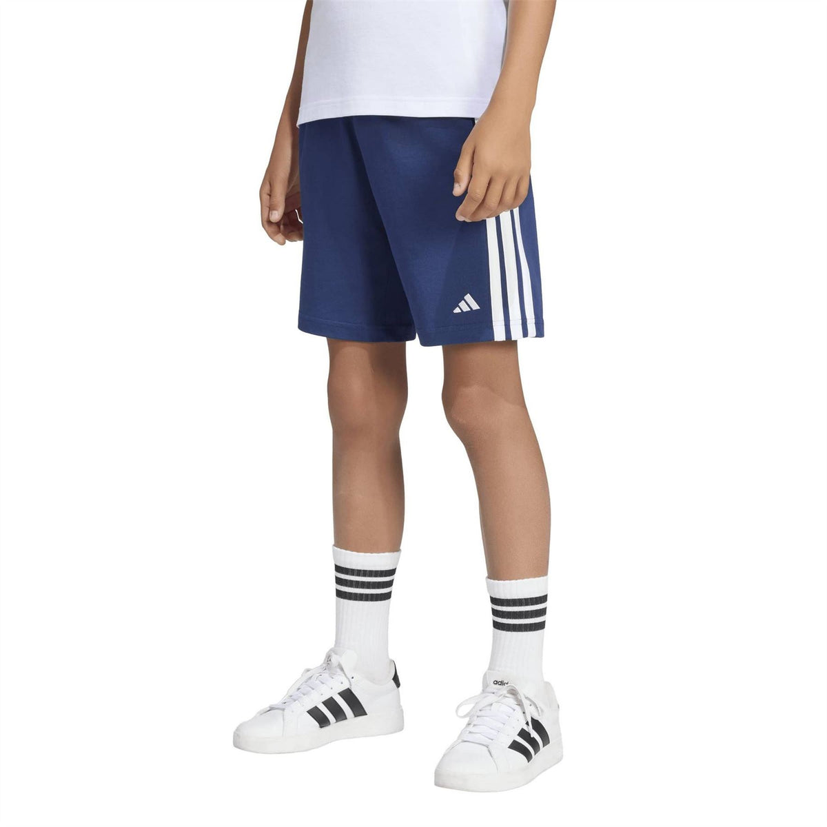 adidas Essentials 3 Stripe Jersey Short Juniors