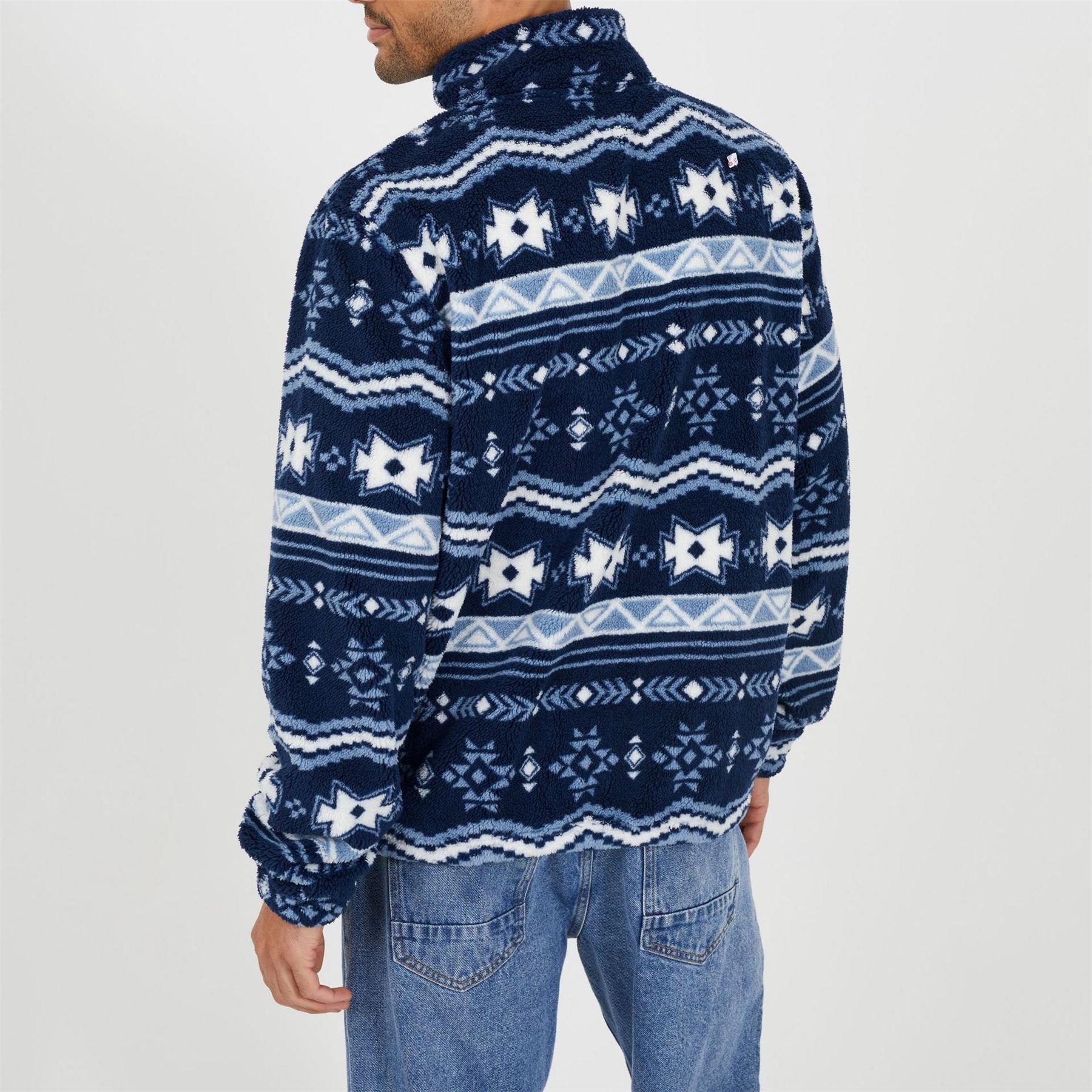 Brave Soul Zip Neck Long Sleeve High Collar Sweatshirt