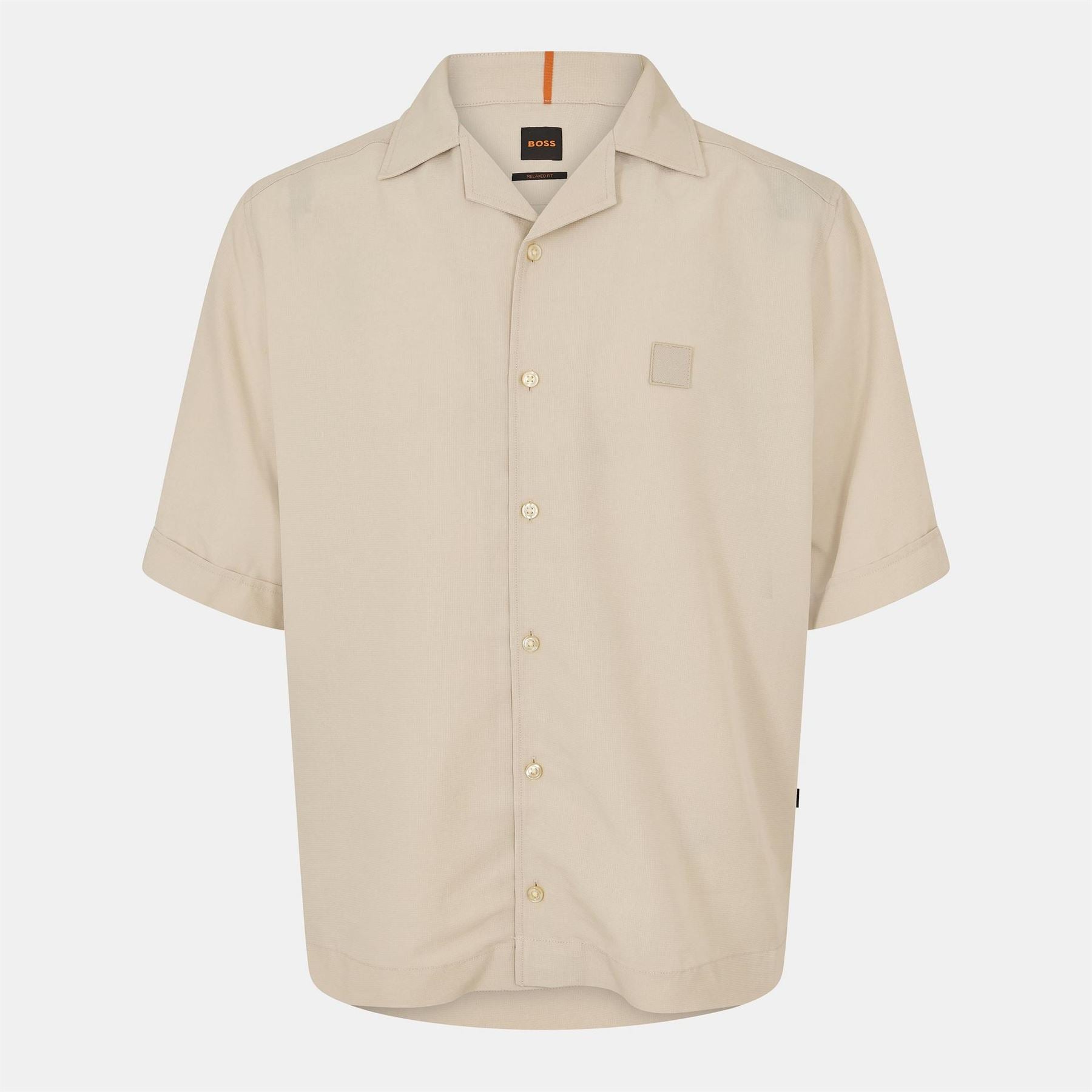 Boss Collared Neck Notch Collar Short Sleeve Shirt