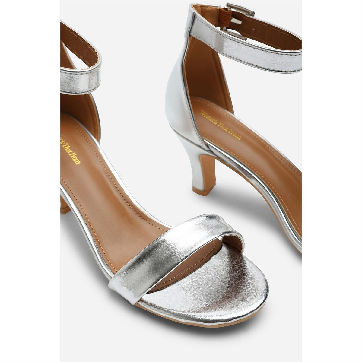 Wheres That From Two Strap Mid Block Heels