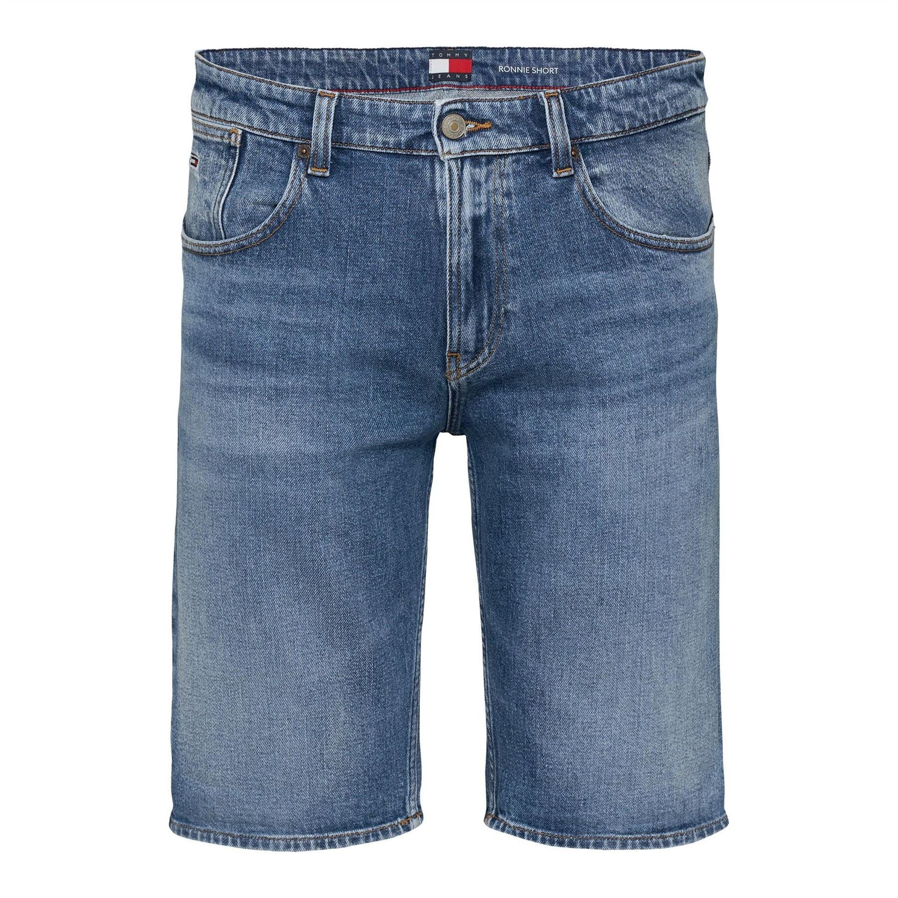 Tommy Jeans Denim Bermuda Shorts Solid Patterned