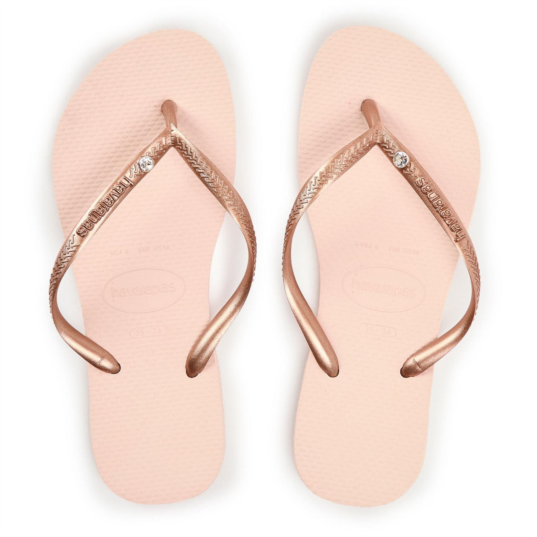 Havaianas Womens Hav. Slim Crystal Sw Ii Ballet Rose Flip Flops