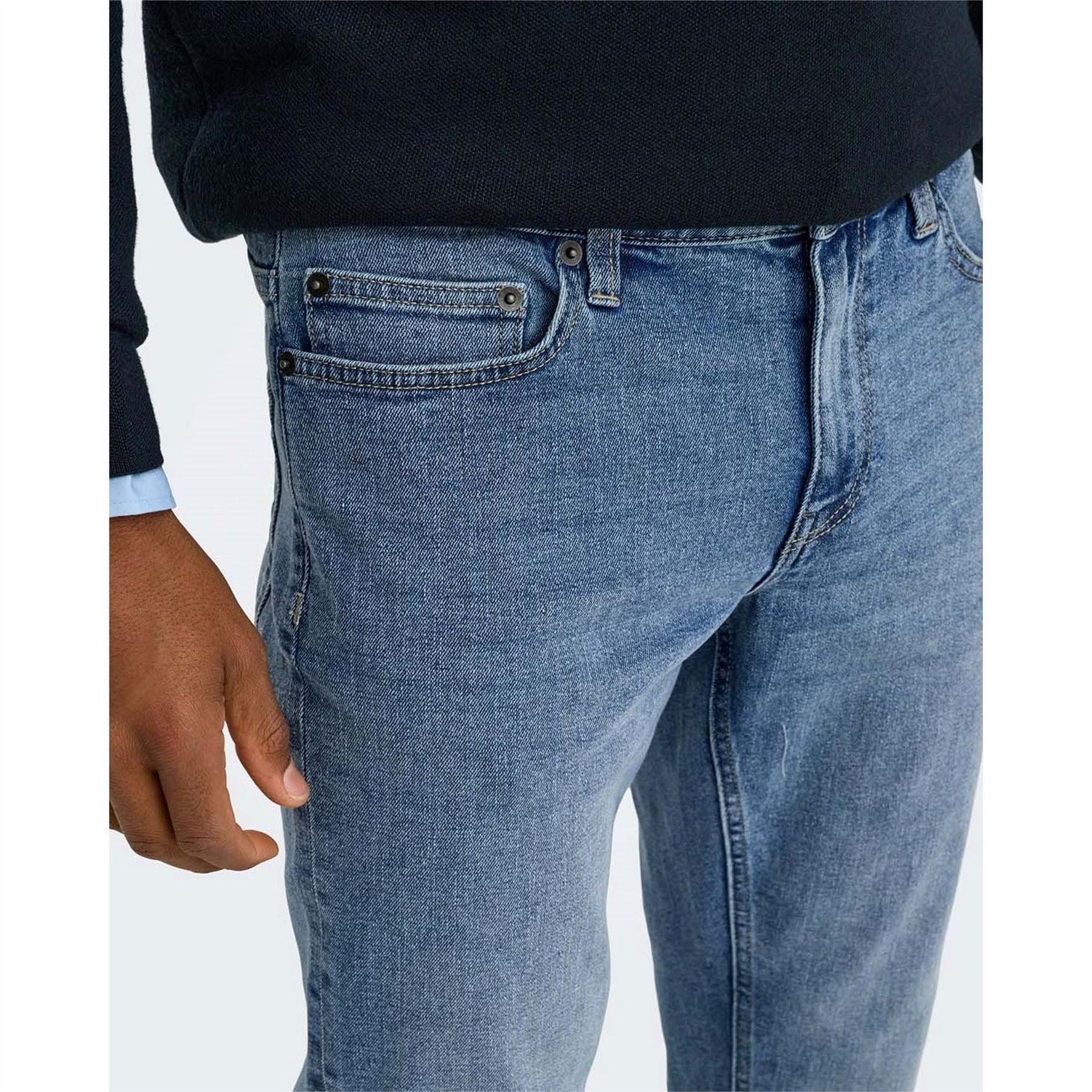 Only and Sons Solid Patterned Slim Cut Pants
