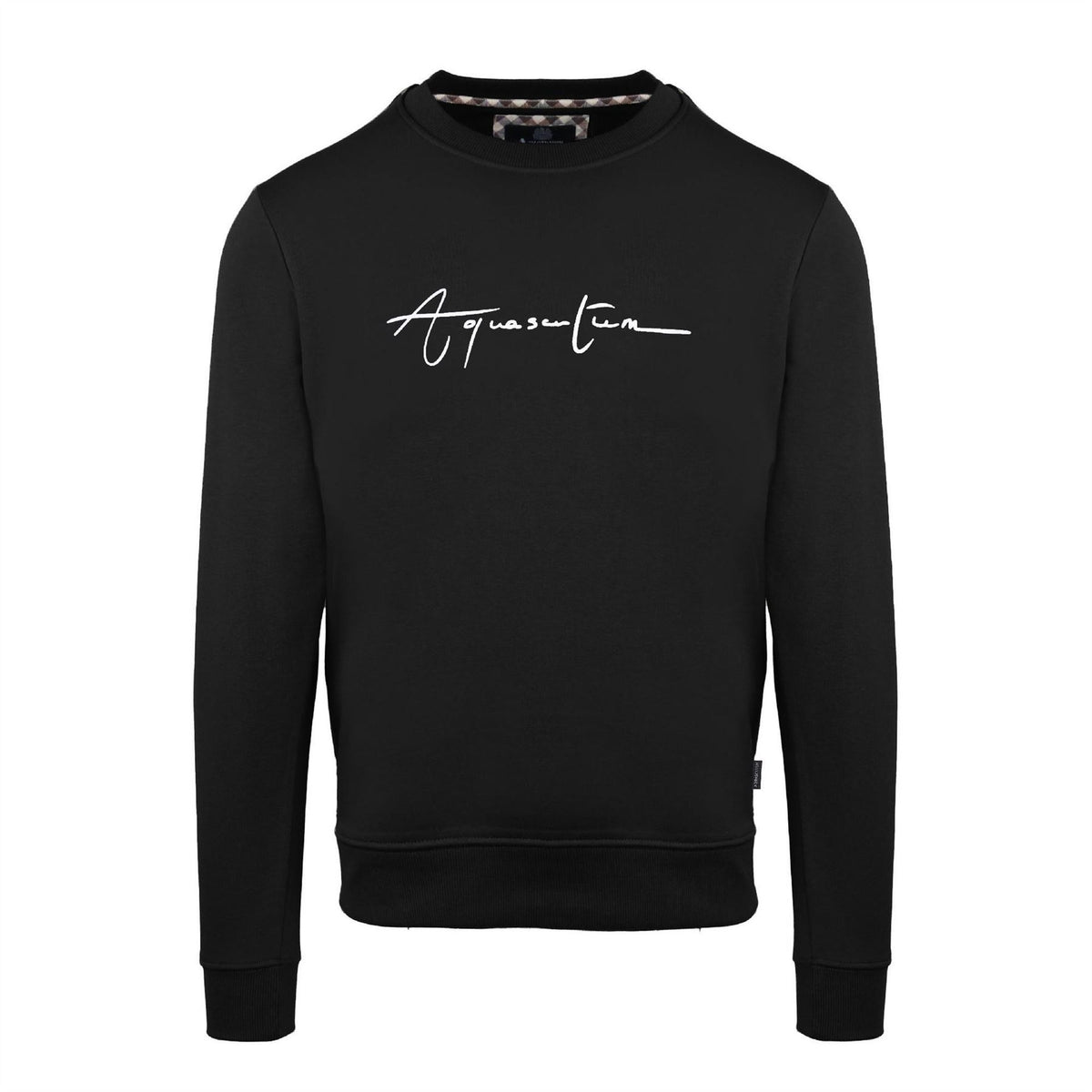 Aquascutum Crew Neck Ribbed Collar Long Sleeve Sweatshirt