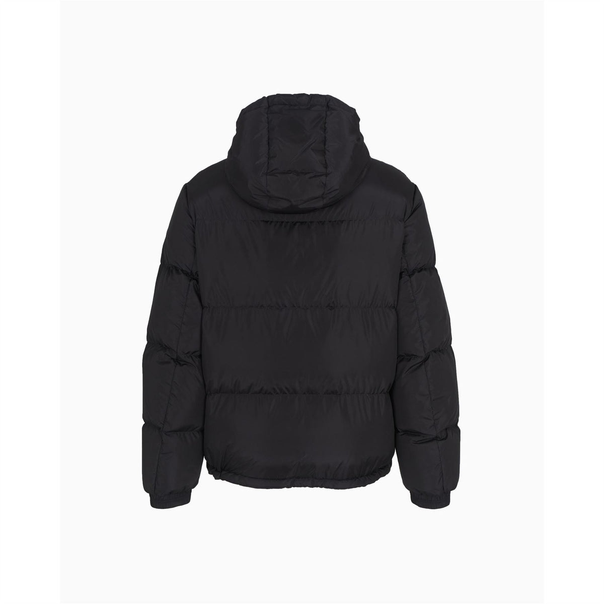 Armani Exchange Solid Patterned Hooded Down Puffer Jacket with Zipped Pockets
