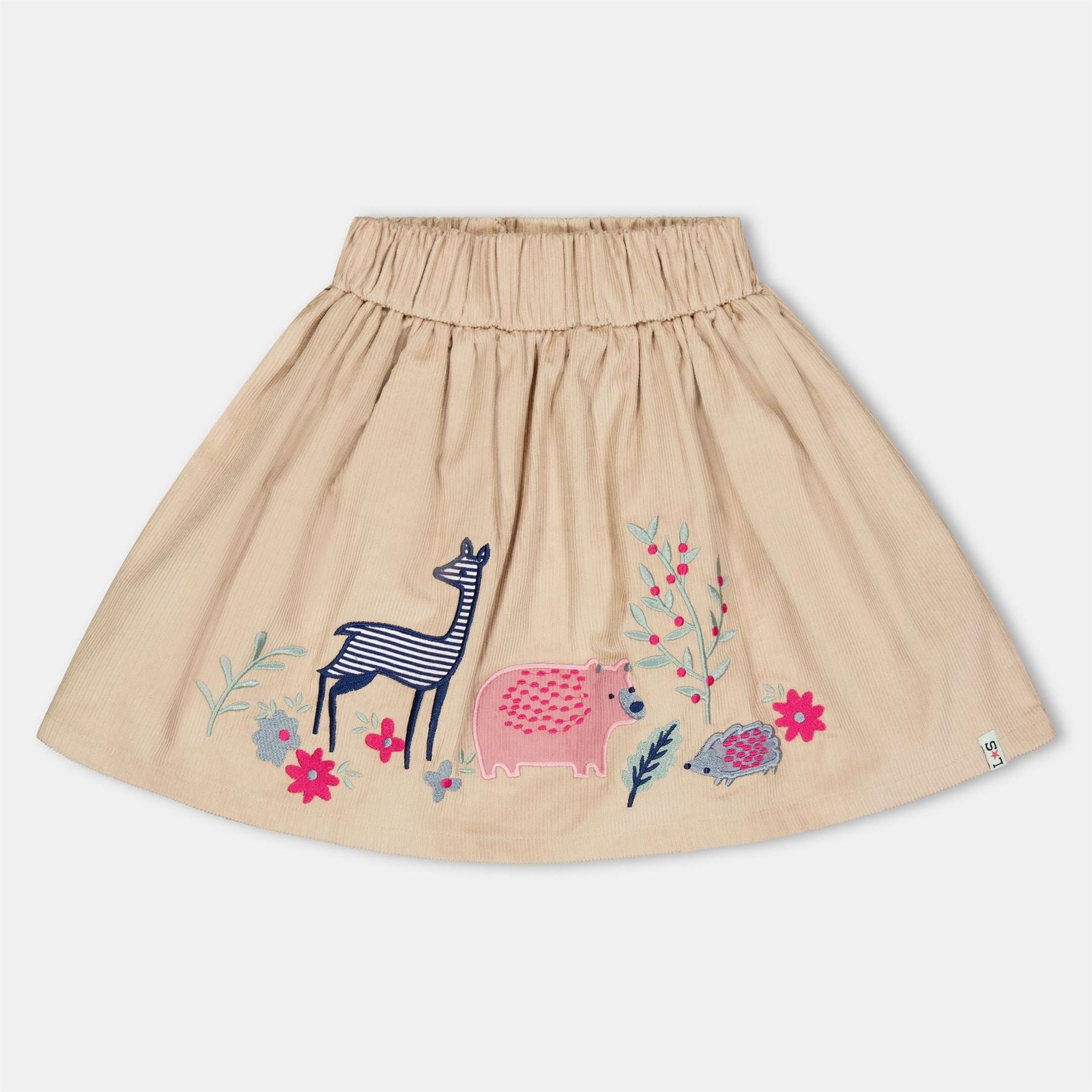 Lilly and Sid  And  Sid Brown Animal Applique Skirt